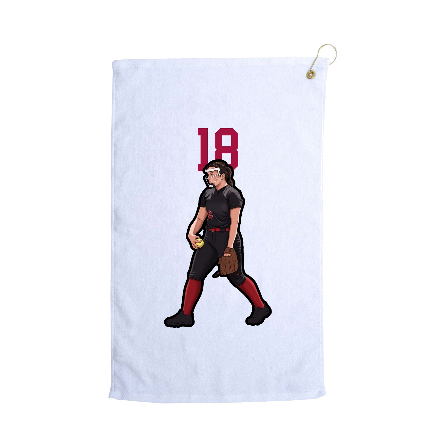 Golf Towel — Number Top in White