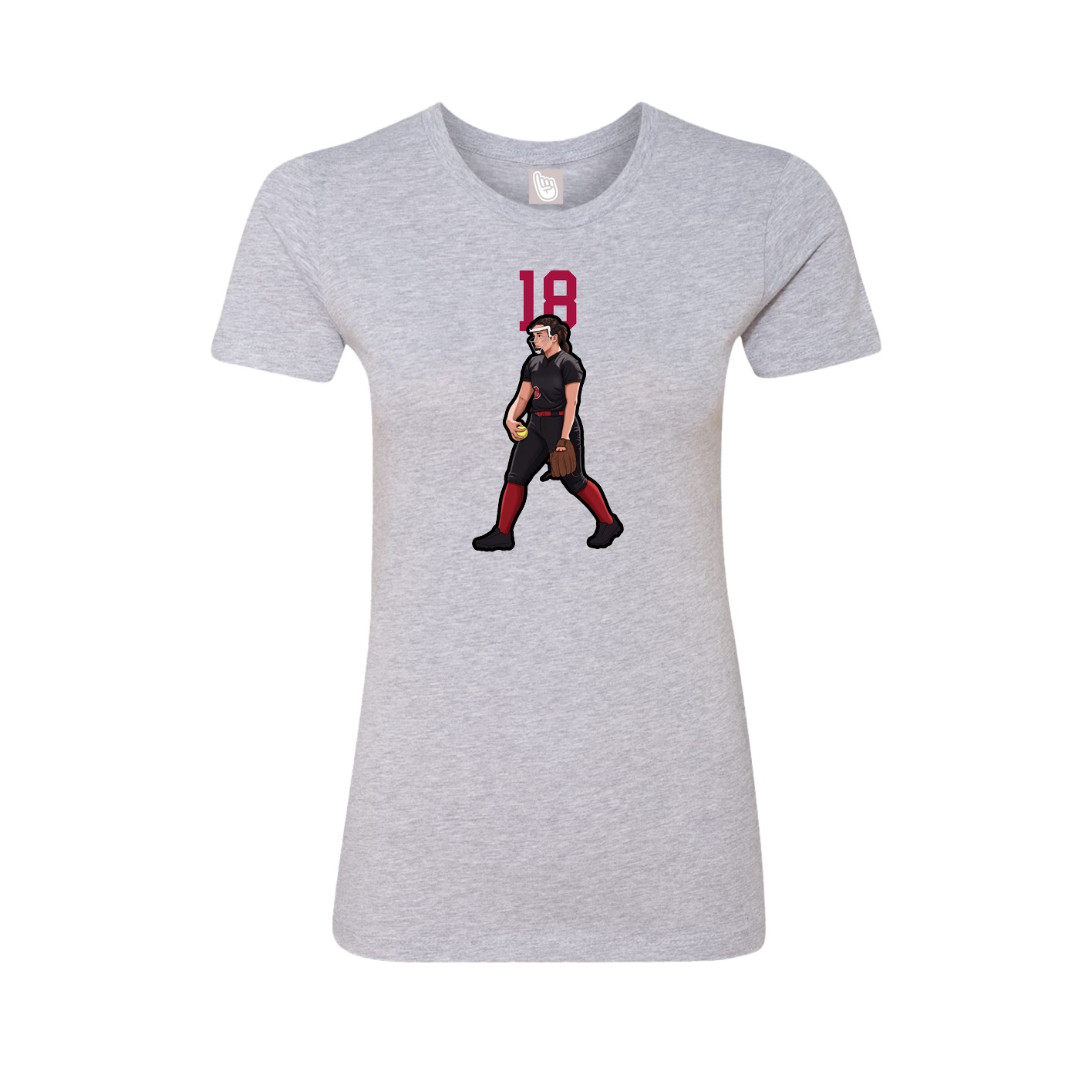 Fitted Women's Tee — Number Top in Grey