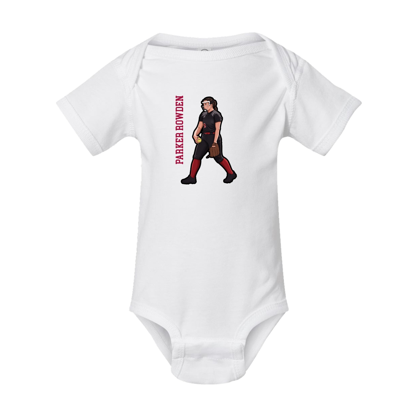 Baby Onesie — Name Vertical in White