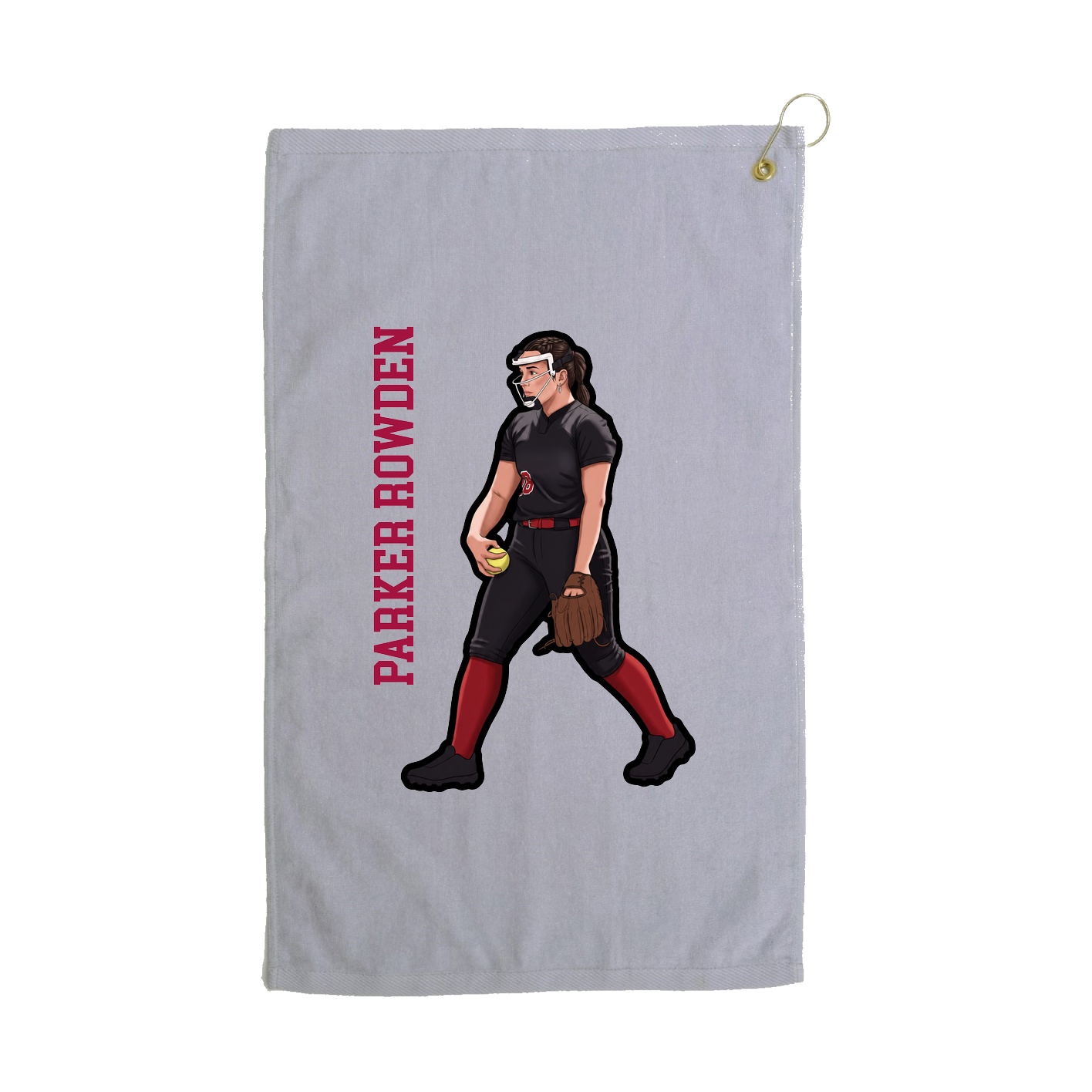 Golf Towel — Name Vertical in Grey