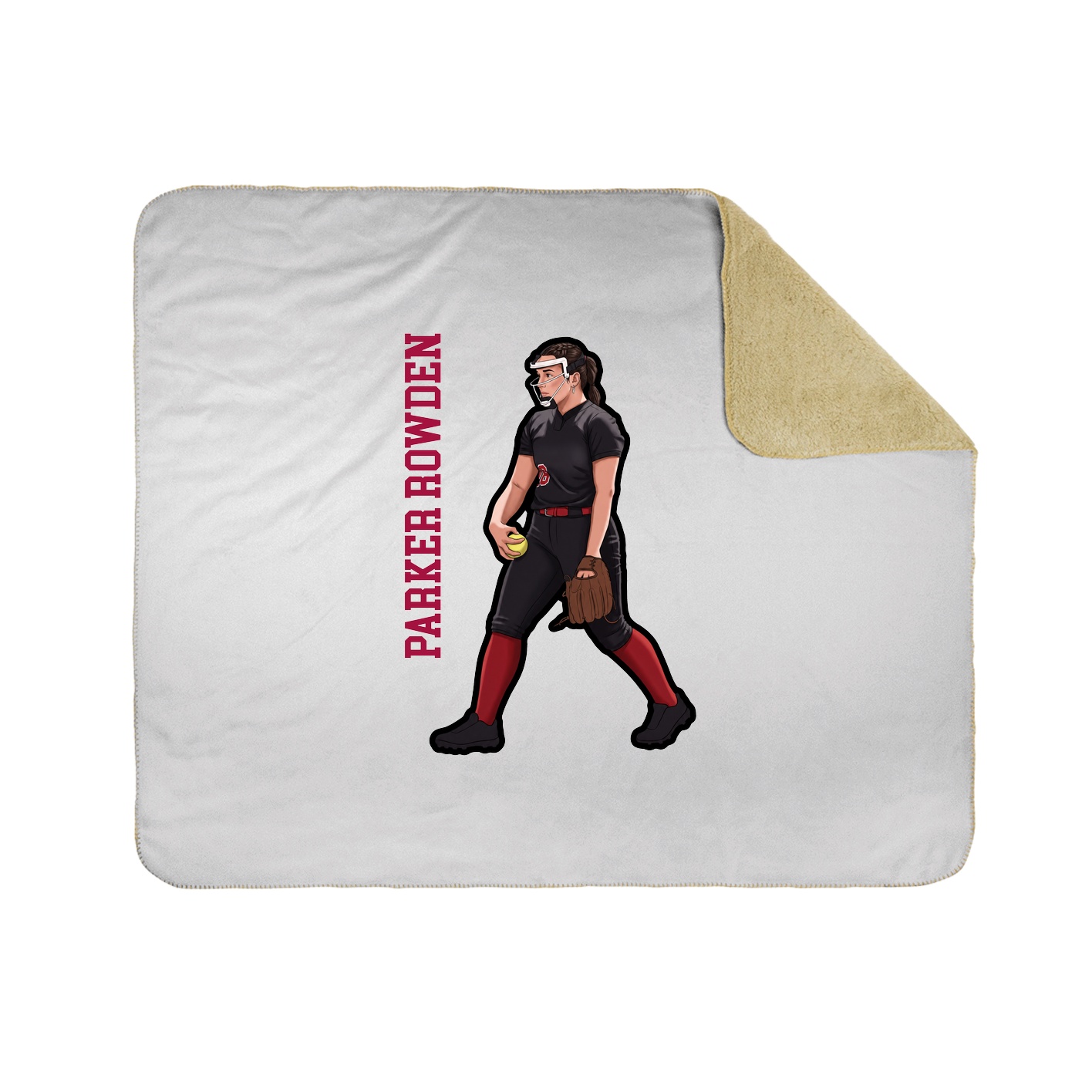 Throw Blanket — Name Vertical in White