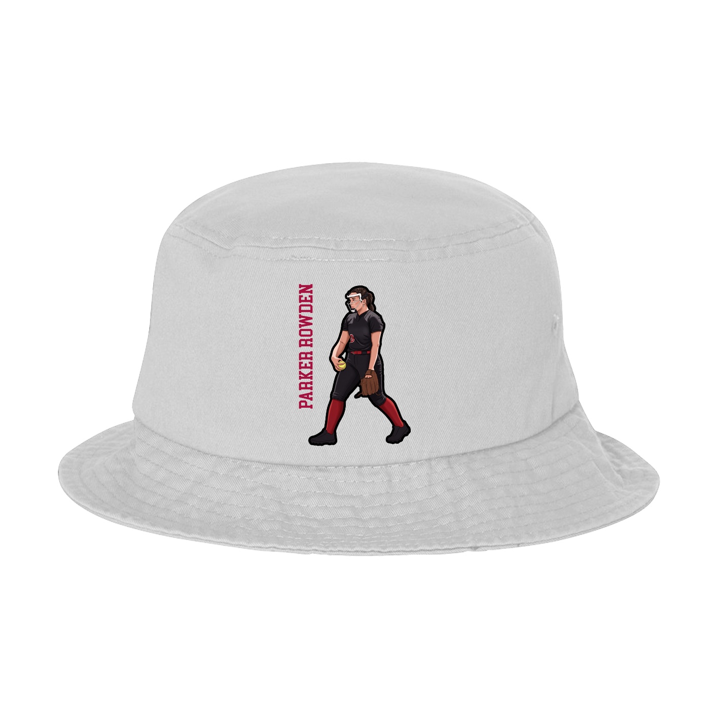 Bucket Cap — Name Vertical in White