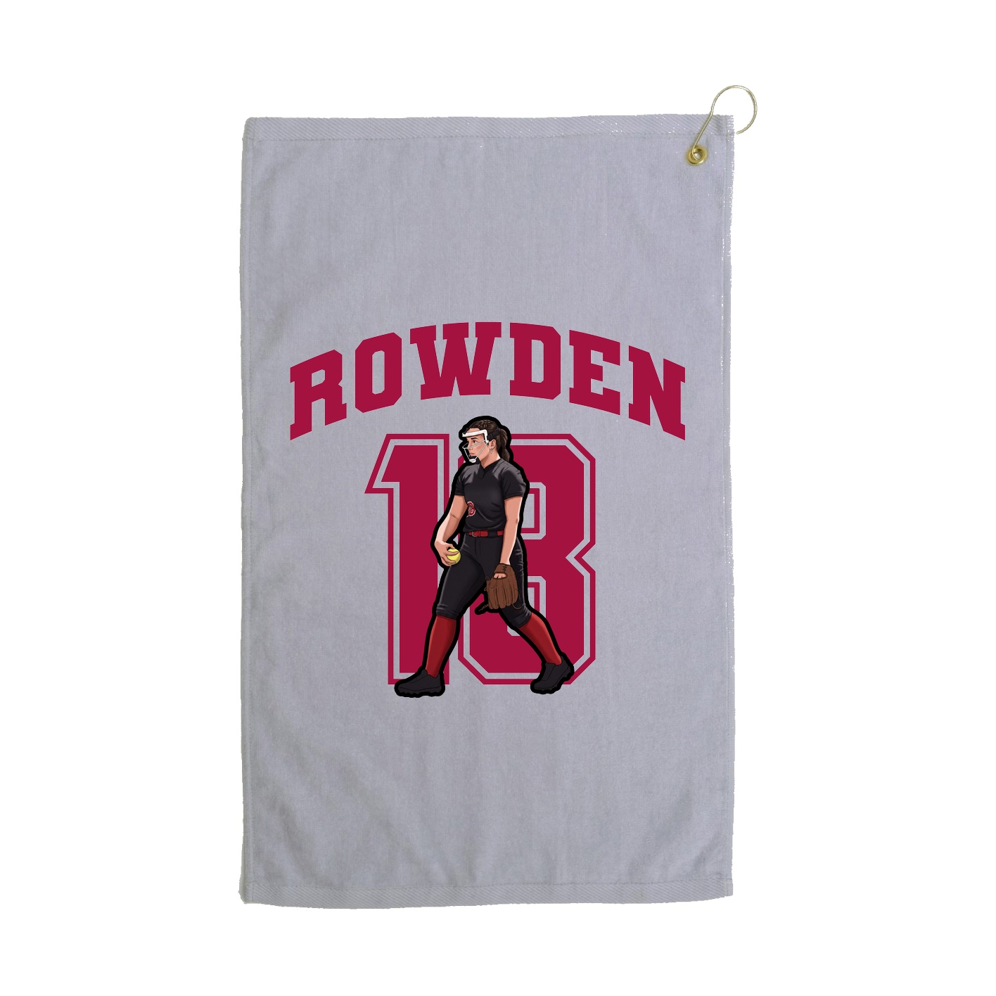 Golf Towel — Number in Grey