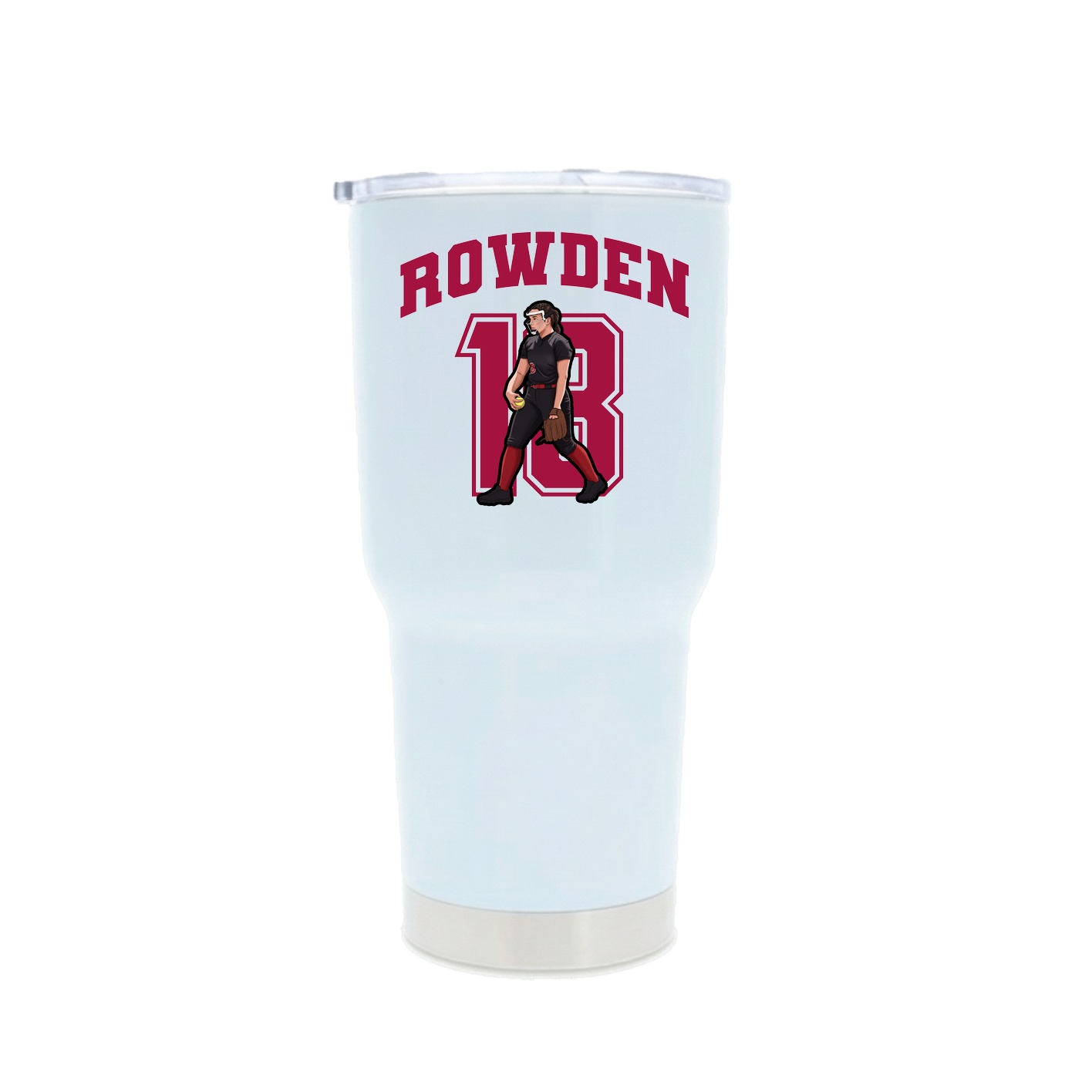 30oz Stainless Steel Tumbler — Number in White