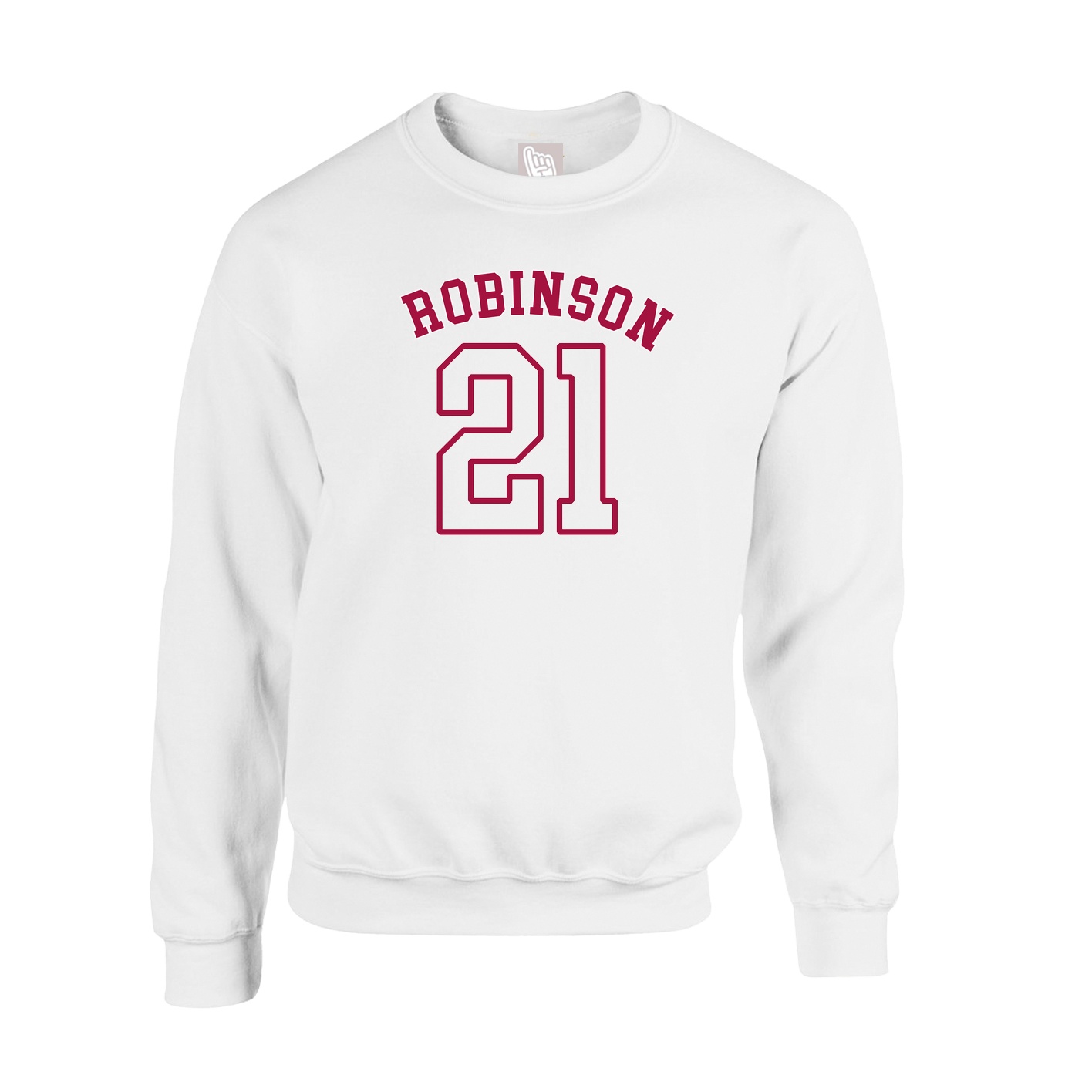 Fleece Crew — Shirsey Arch in White