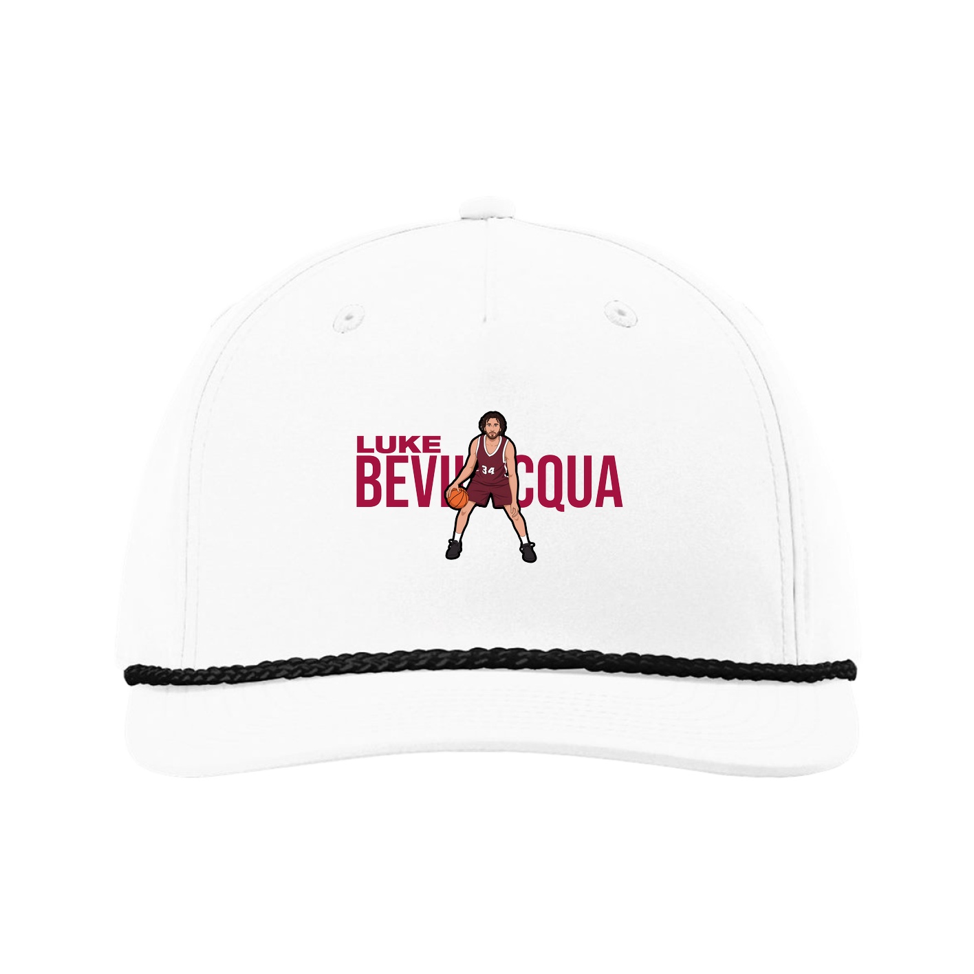 Five-Panel Classic Rope Cap — Player Name in White