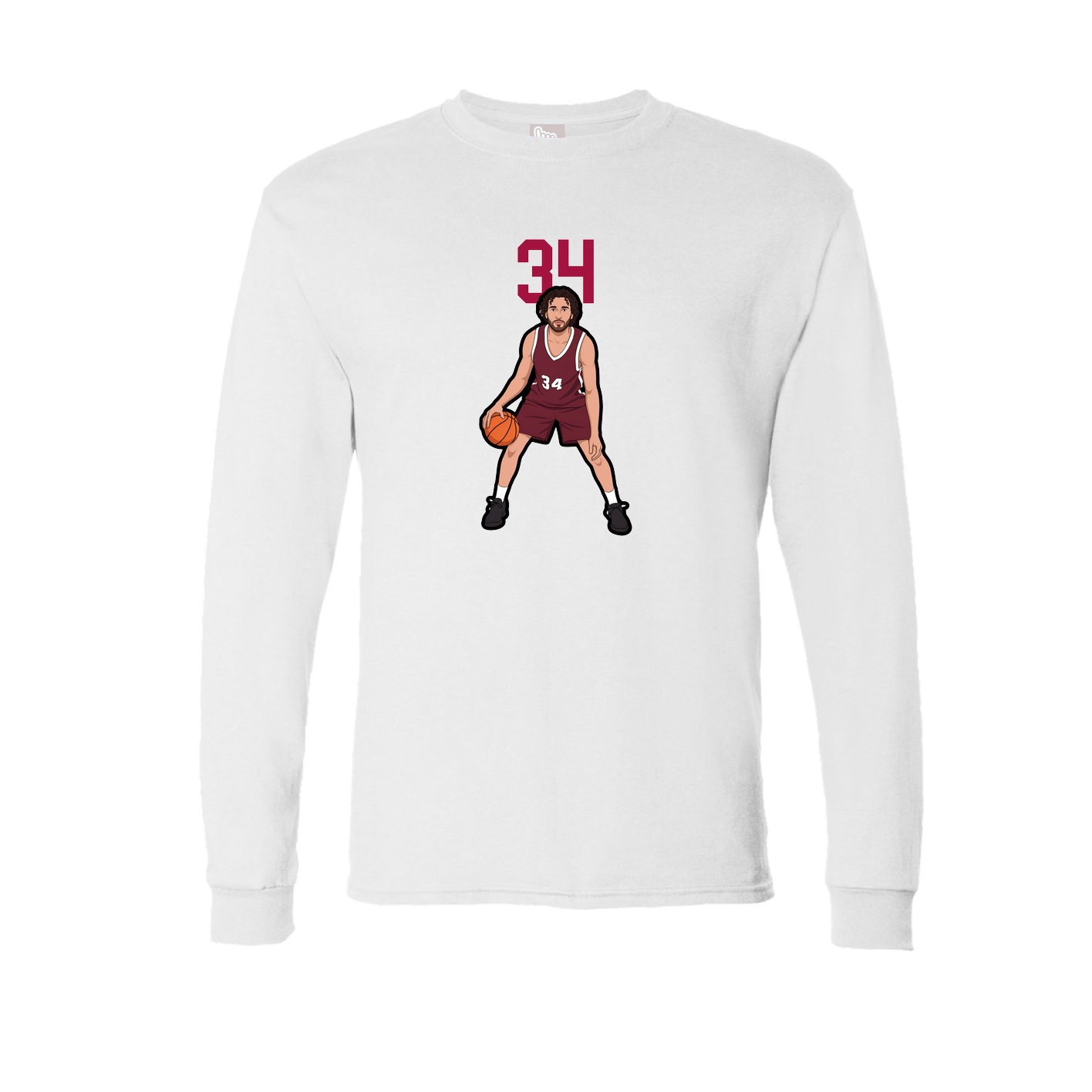Long Sleeve Tee — Number Top in White