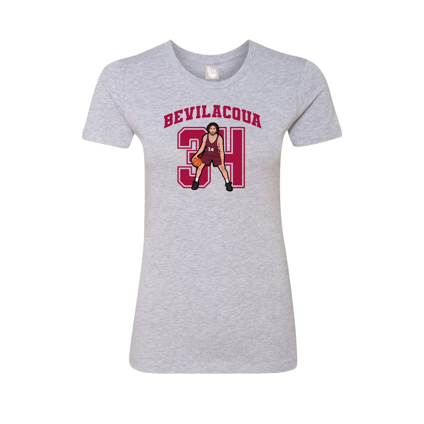Fitted Women's Tee — Number in Grey
