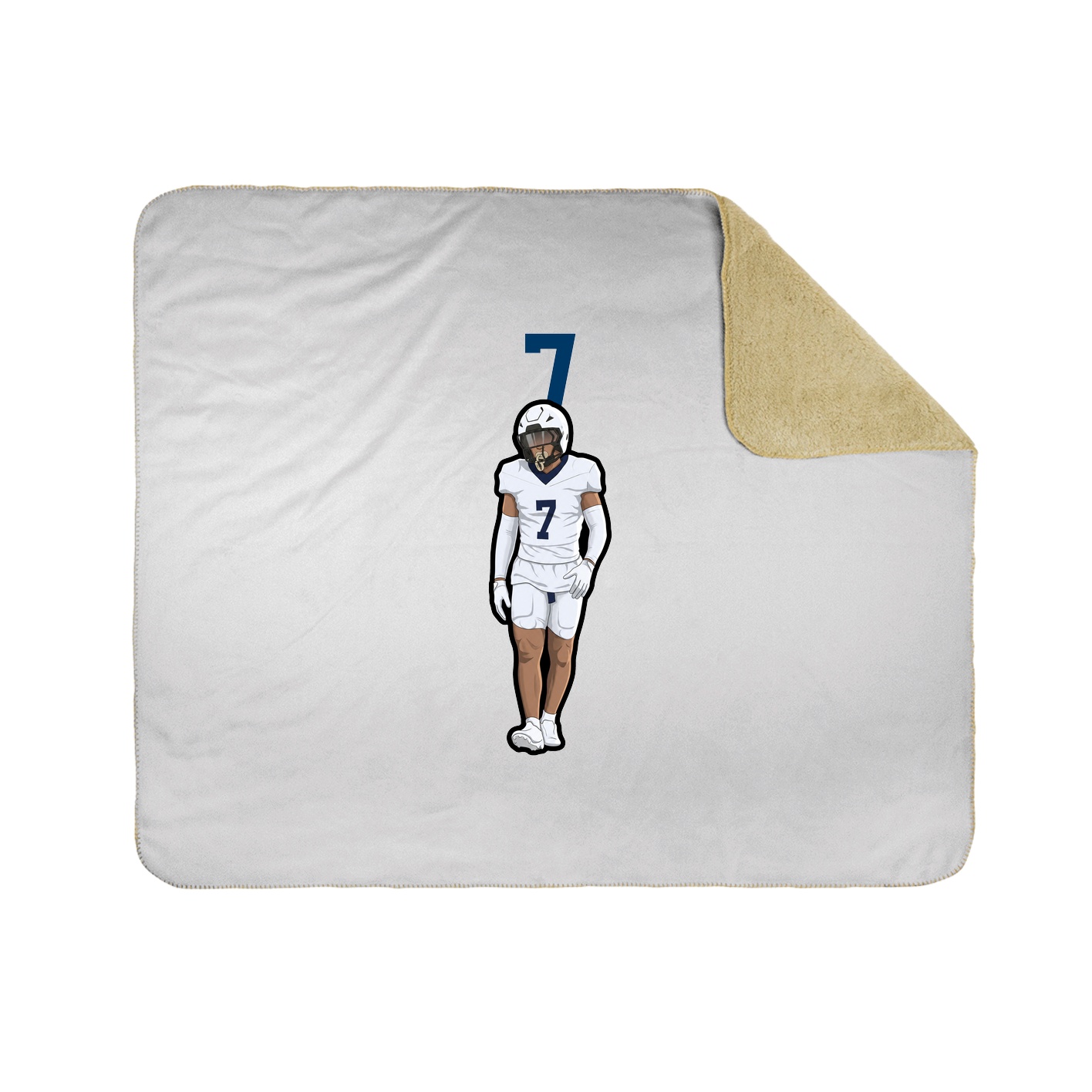 Throw Blanket — Number Top in White