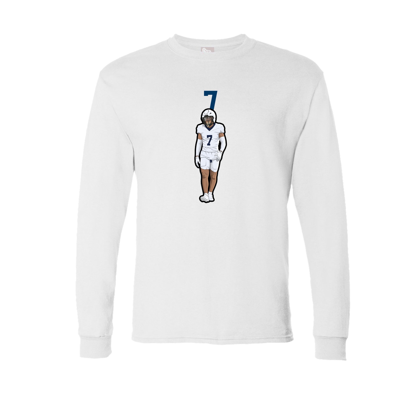 Long Sleeve Tee — Number Top in White