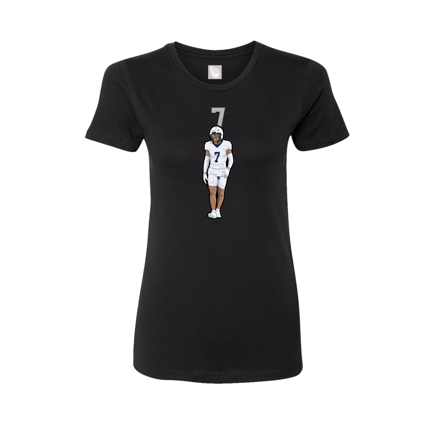 Fitted Women's Tee — Number Top in Black