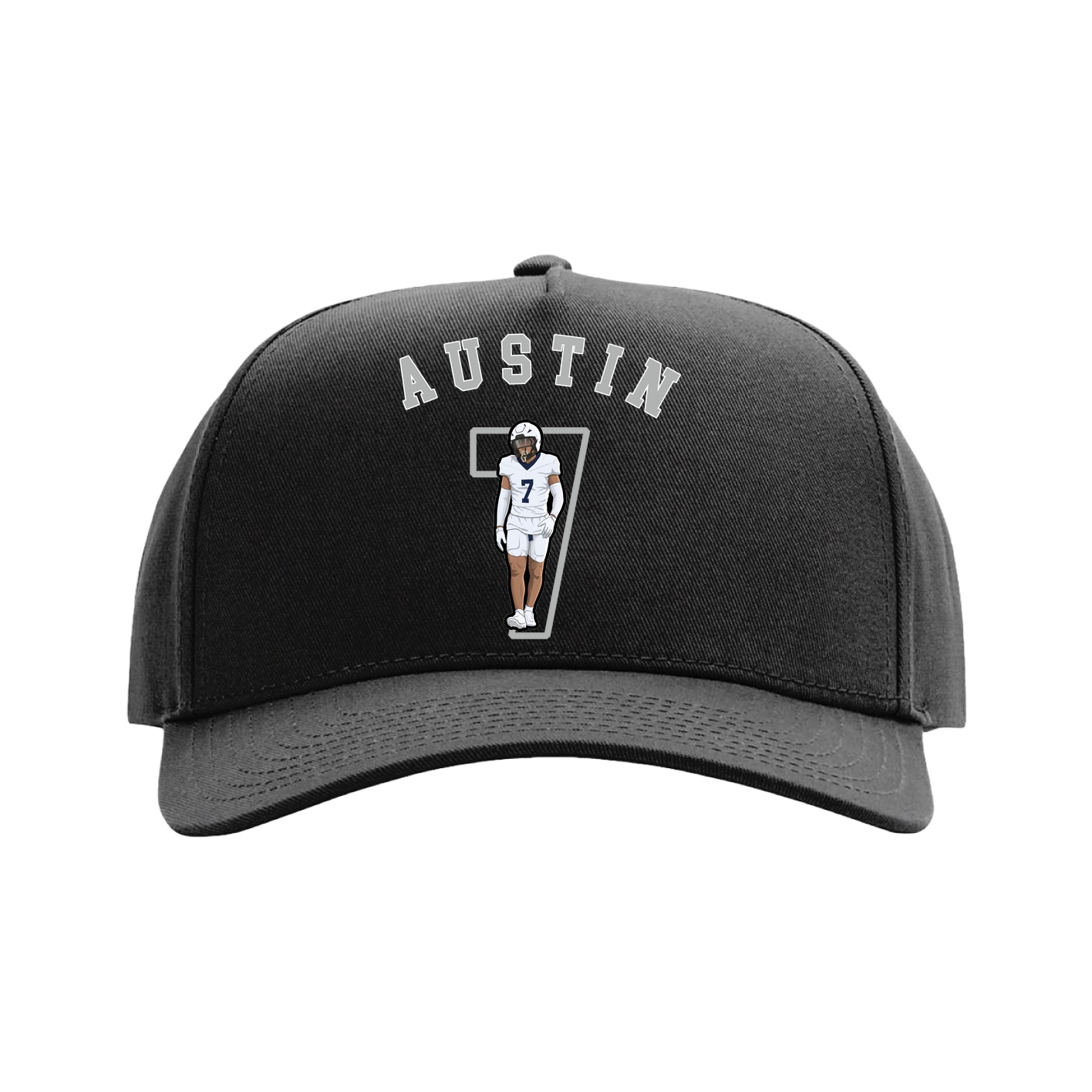 Full Fabric Five-Panel Champ Cap — Shirsey Arch in Black