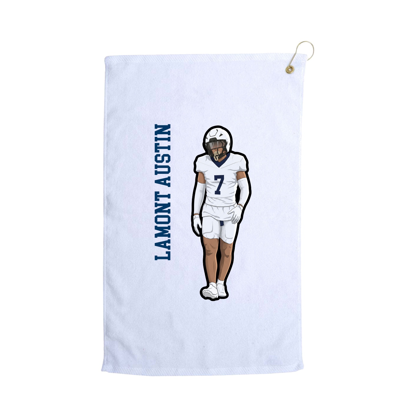 Golf Towel — Name Vertical in White