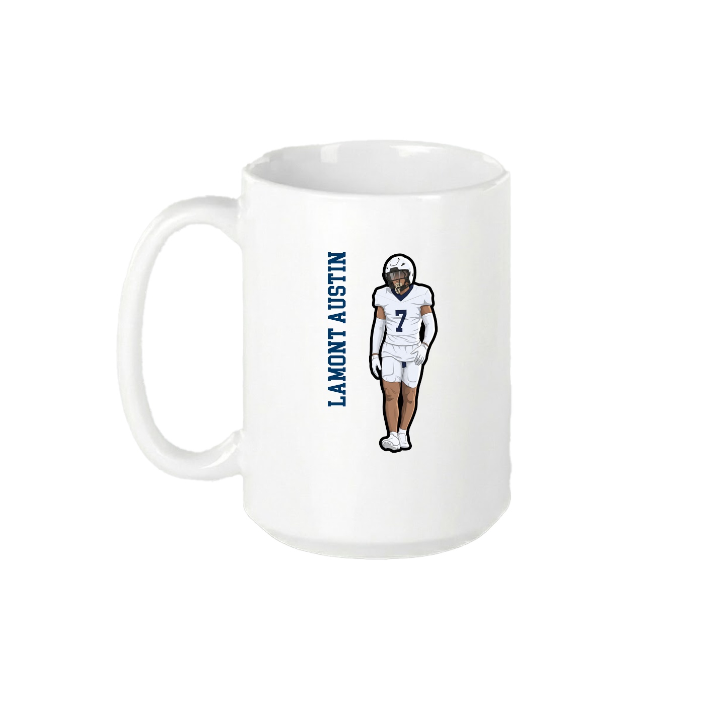 15oz Coffee Mug — Name Vertical in White