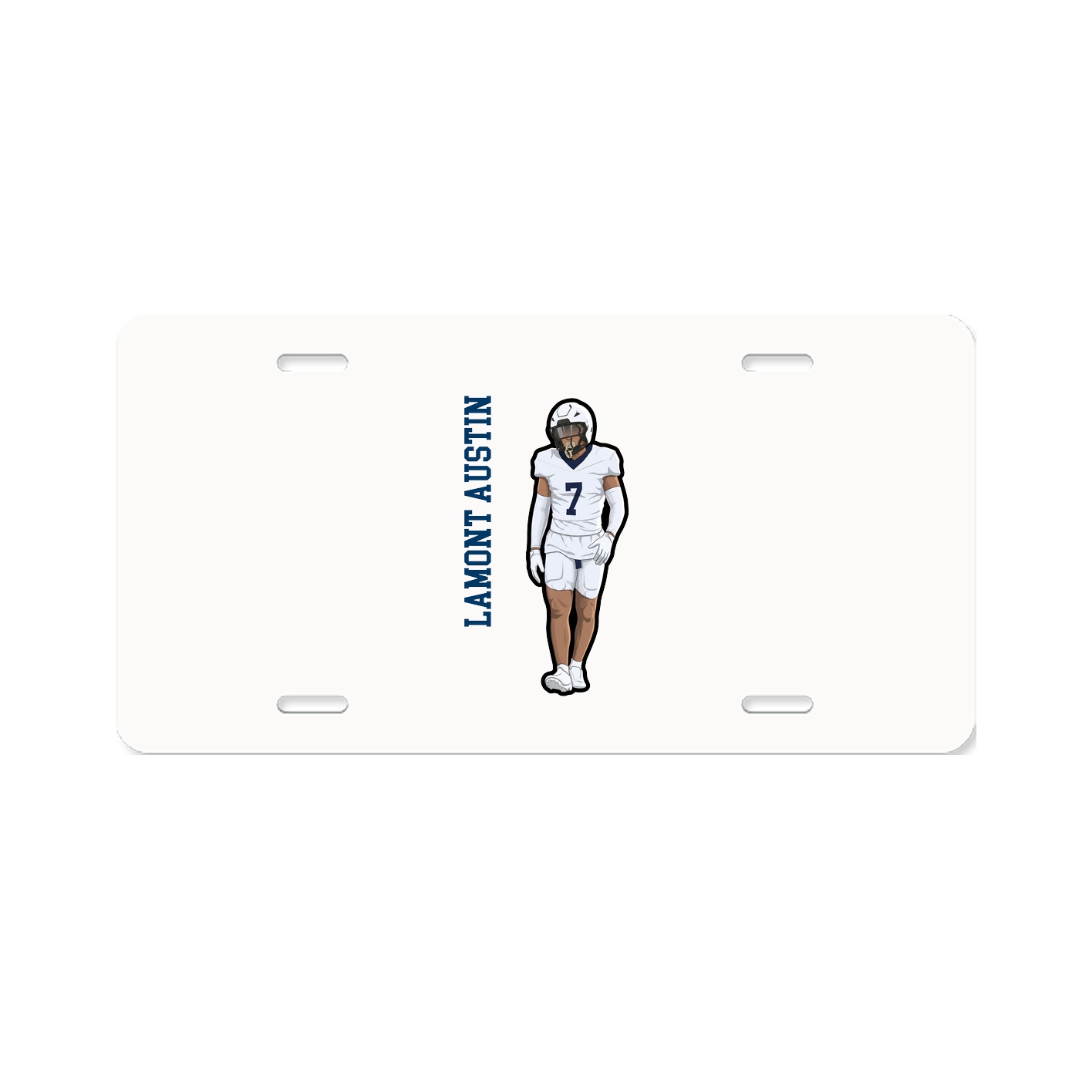 License Plate — Name Vertical in Classic