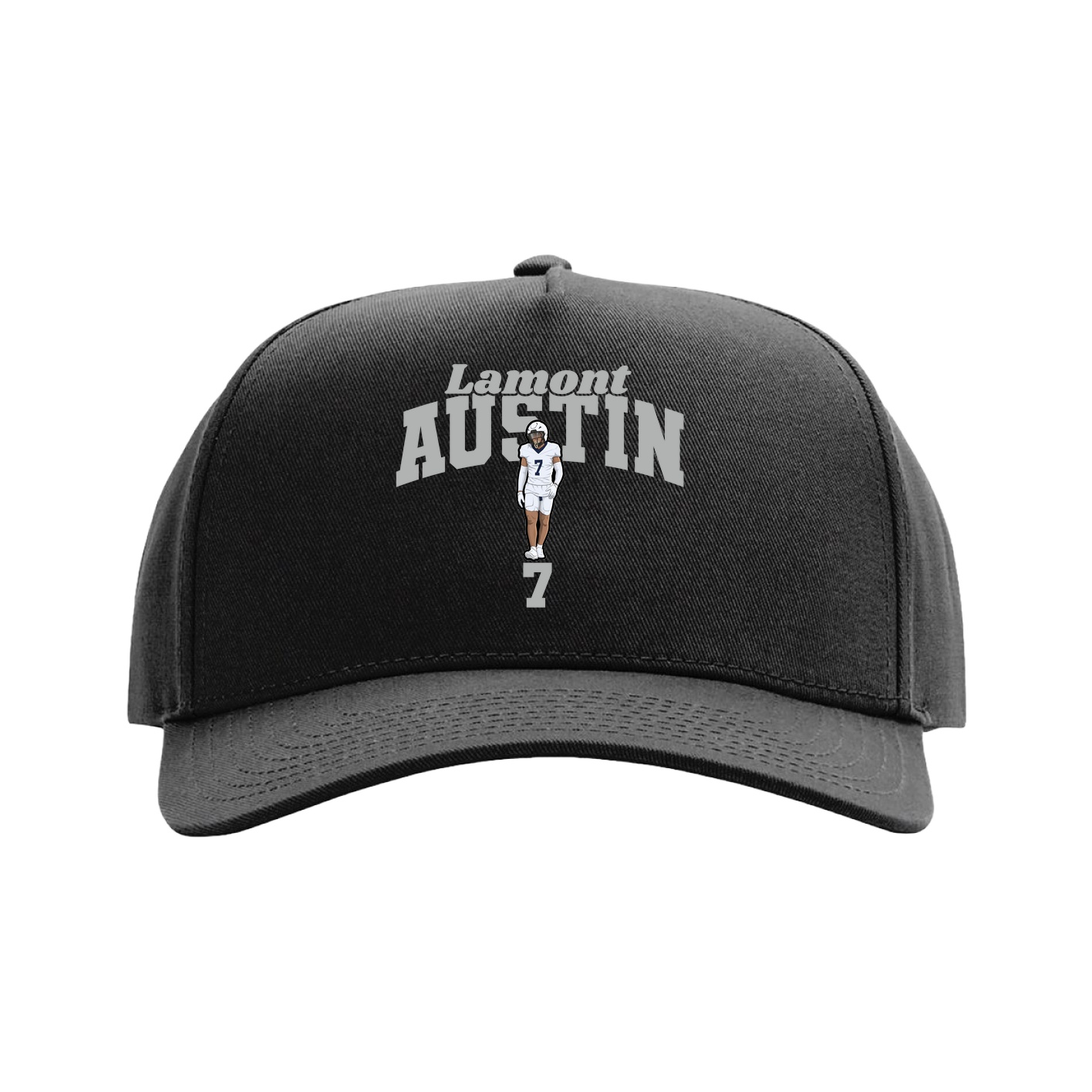 Full Fabric Five-Panel Champ Cap — Signature Arch in Black
