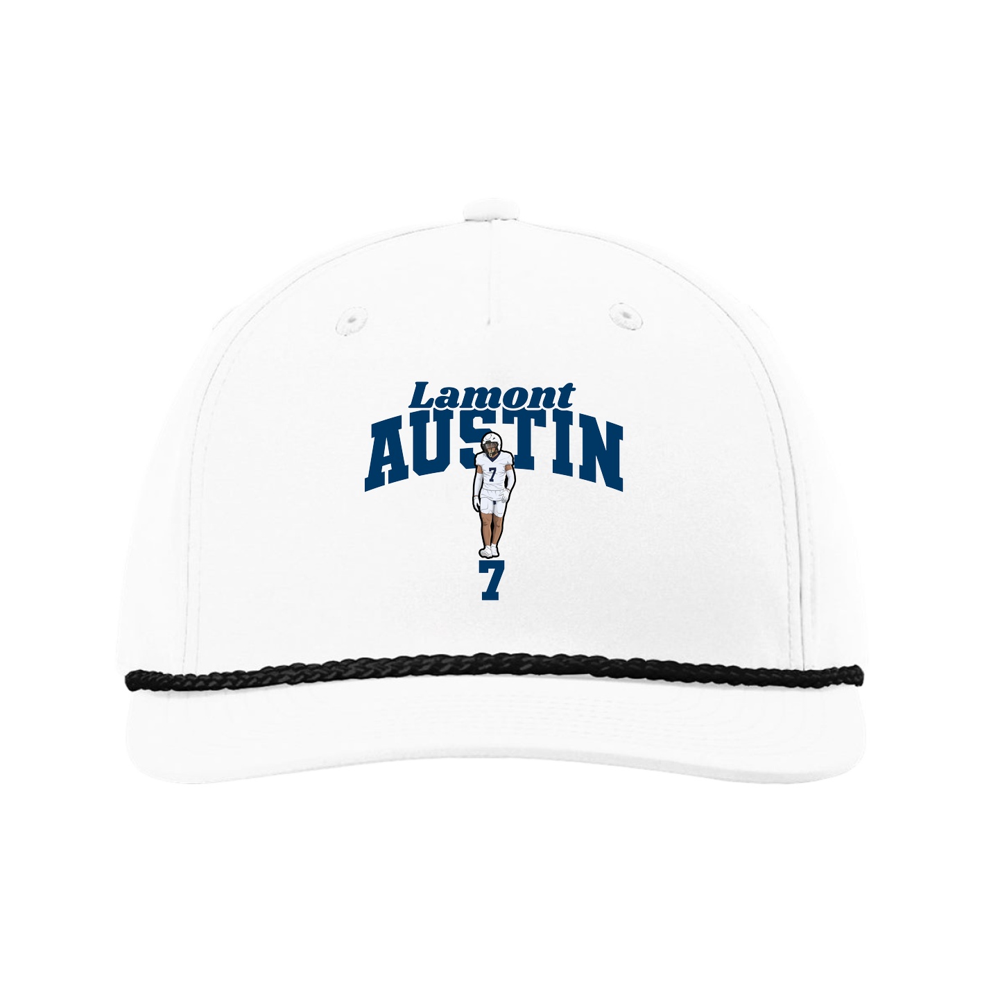 Five-Panel Classic Rope Cap — Signature Arch in White