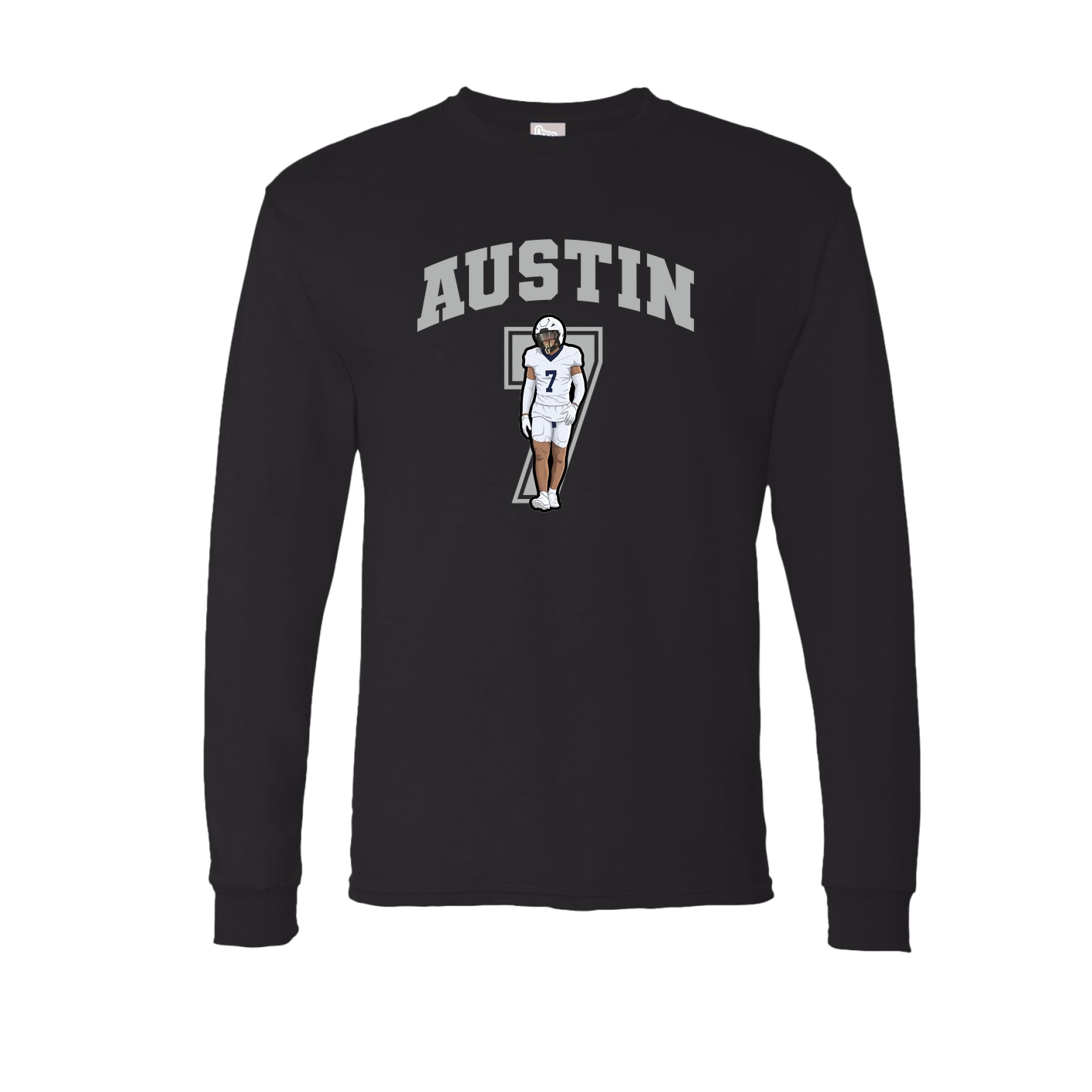 Long Sleeve Tee — Number in Black