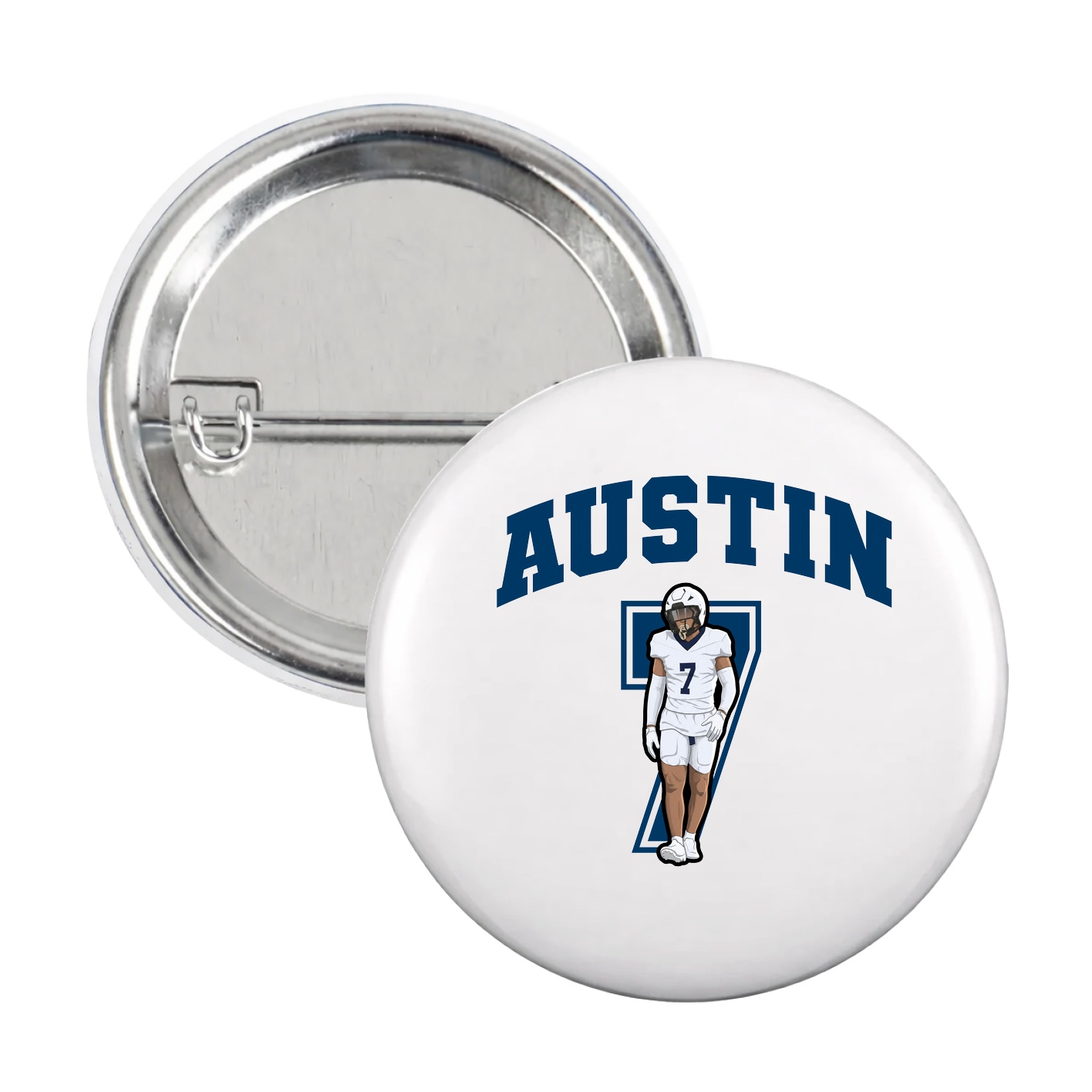 Game Day Button — Number in White