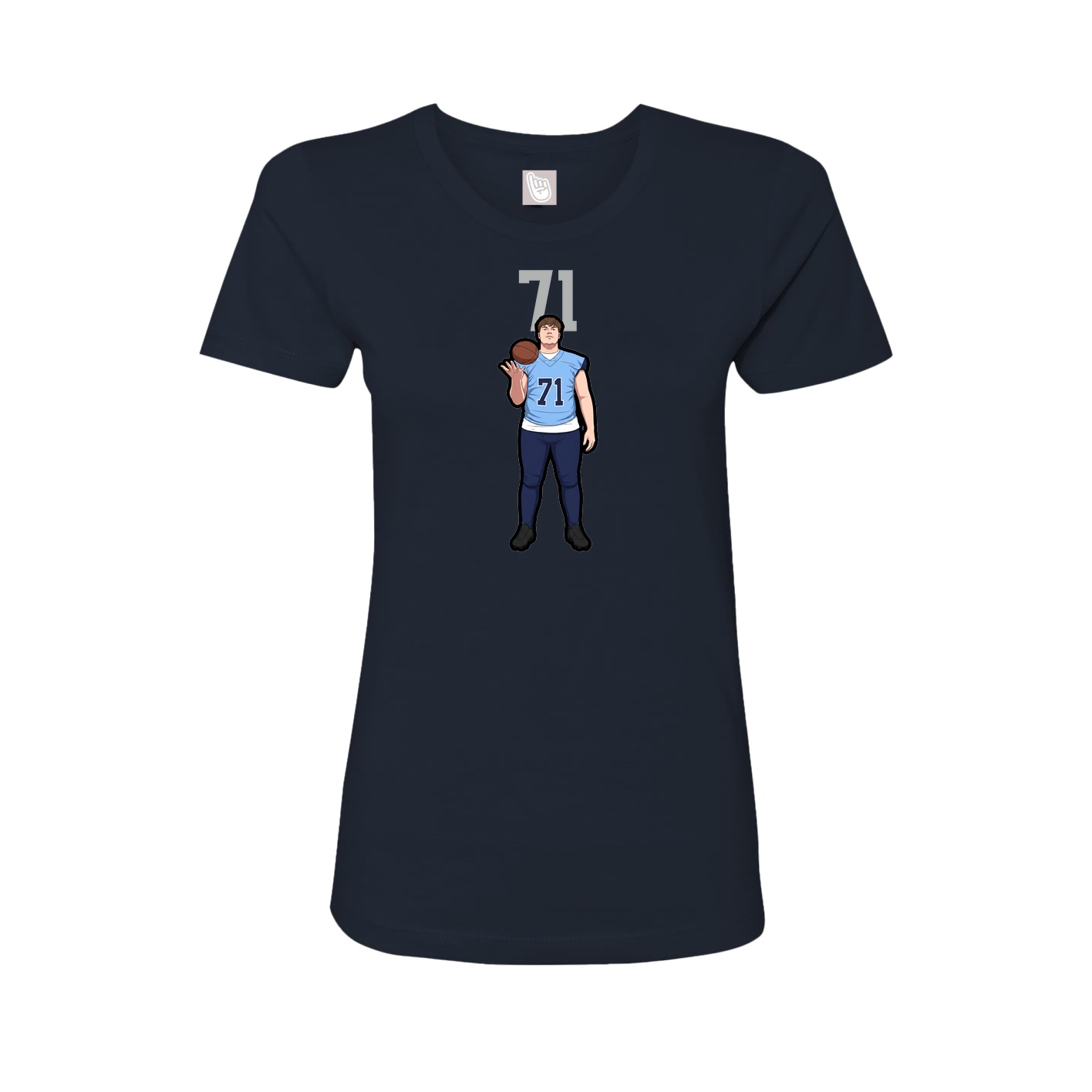 Fitted Women's Tee — Number Top in Navy
