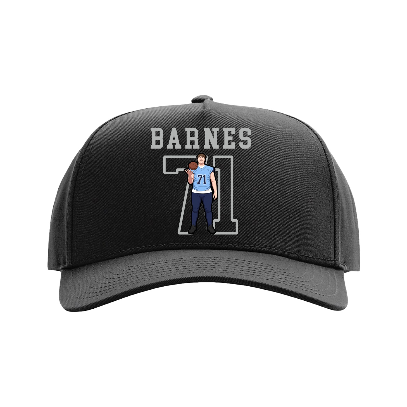 Full Fabric Five-Panel Champ Cap — Shirsey in Black