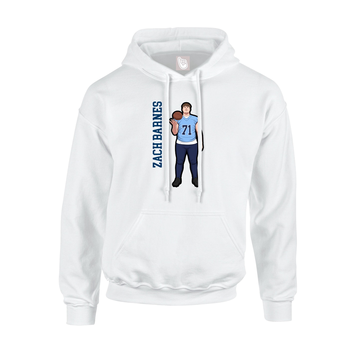 Hoodie — Name Vertical in White