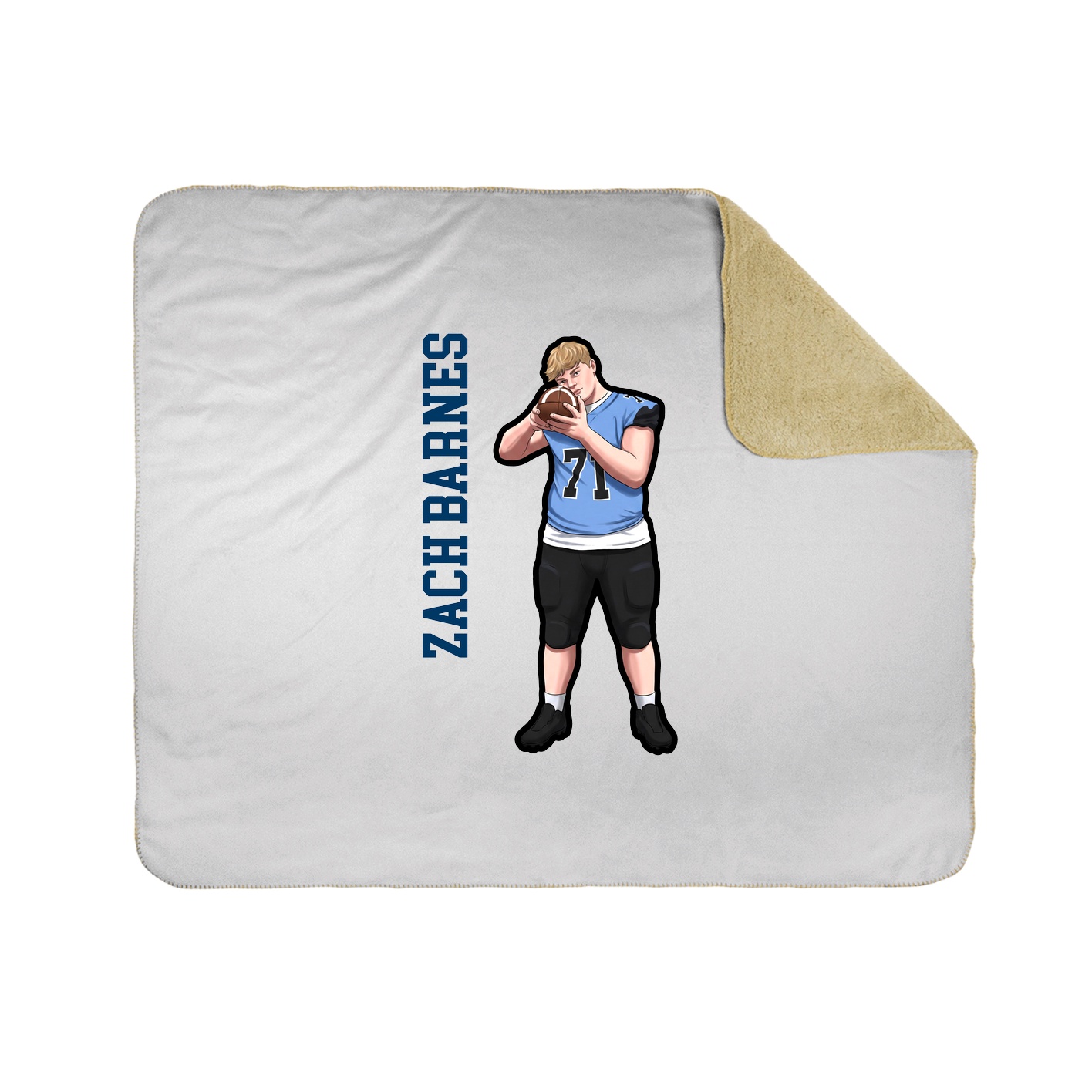 Throw Blanket — Name Vertical in White