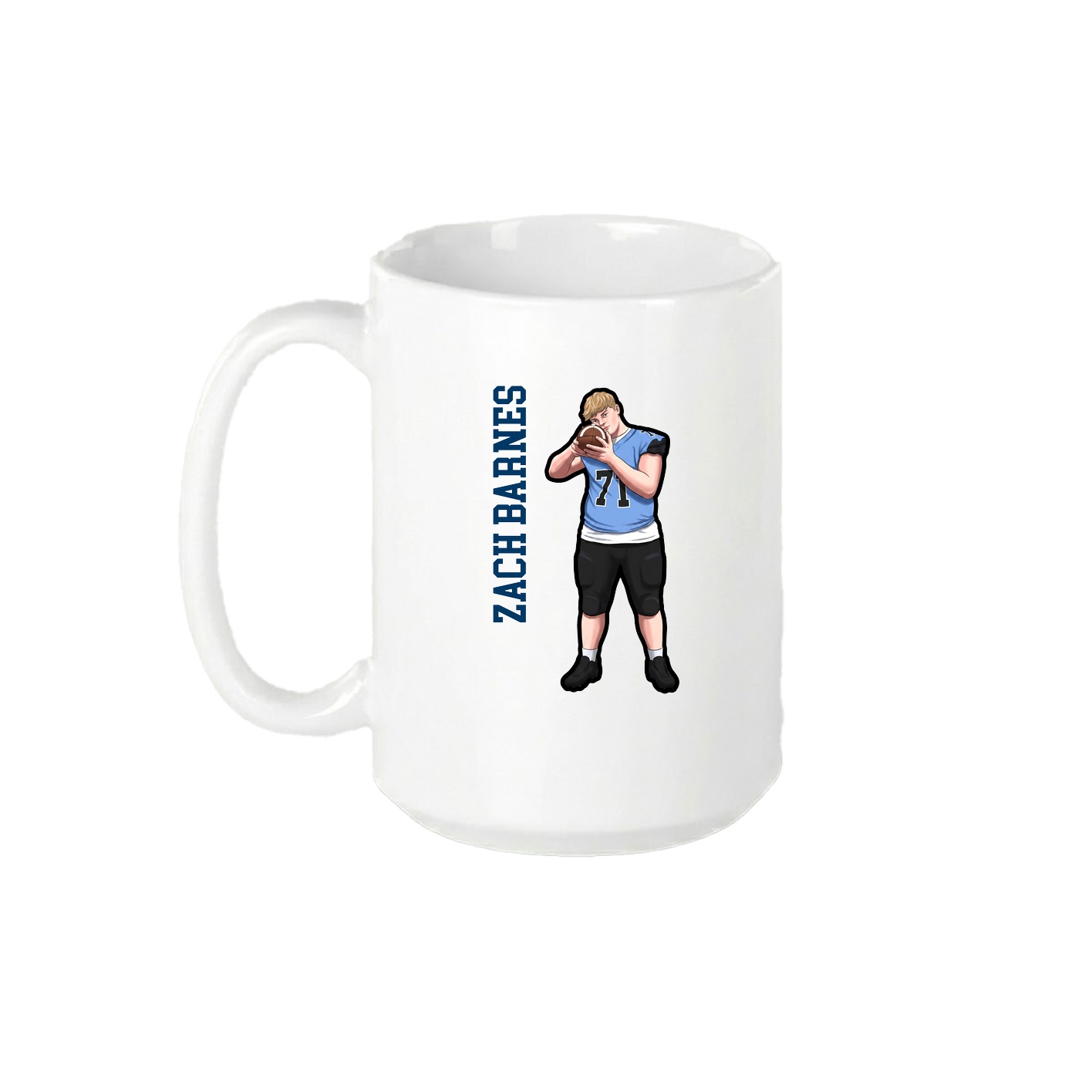 15oz Coffee Mug — Name Vertical in White