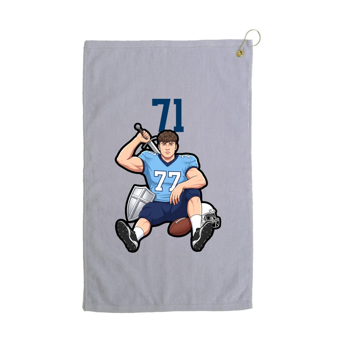 Golf Towel — Number Top in Grey