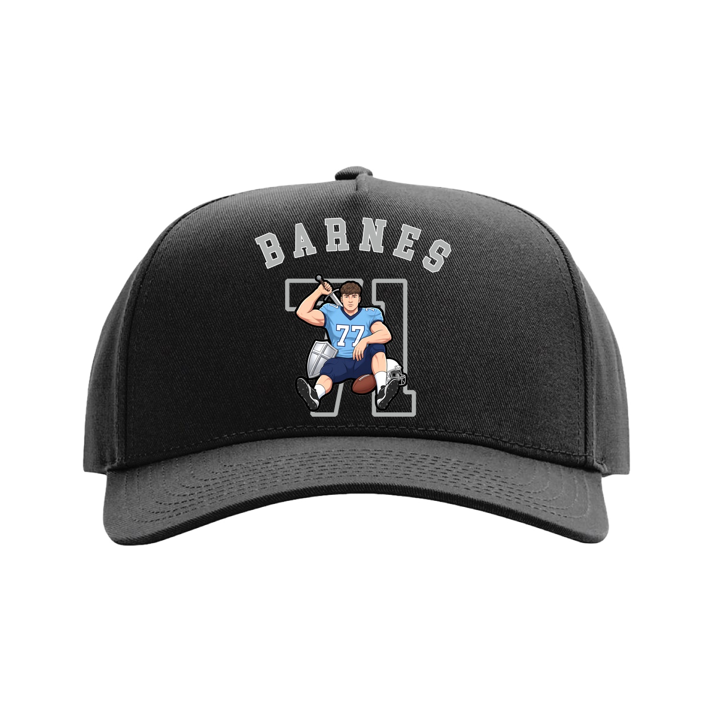 Full Fabric Five-Panel Champ Cap — Shirsey Arch in Black