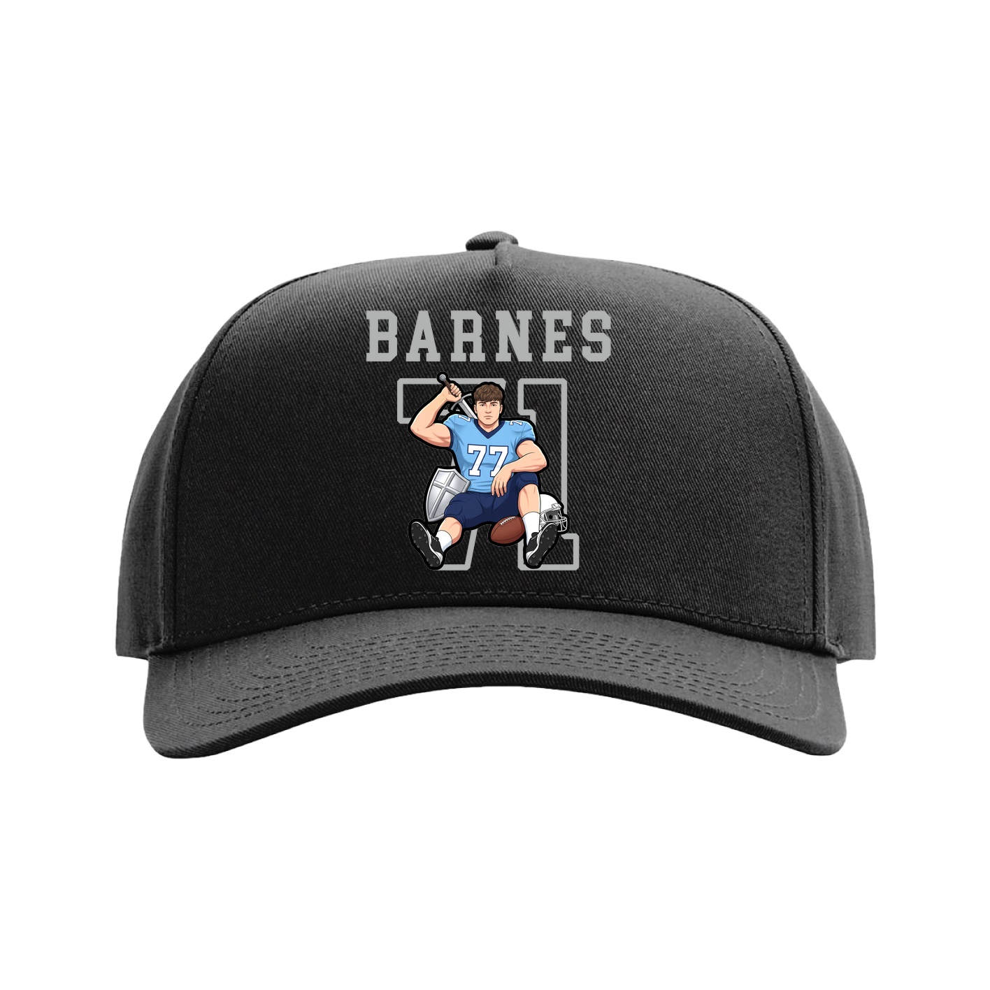 Full Fabric Five-Panel Champ Cap — Shirsey in Black