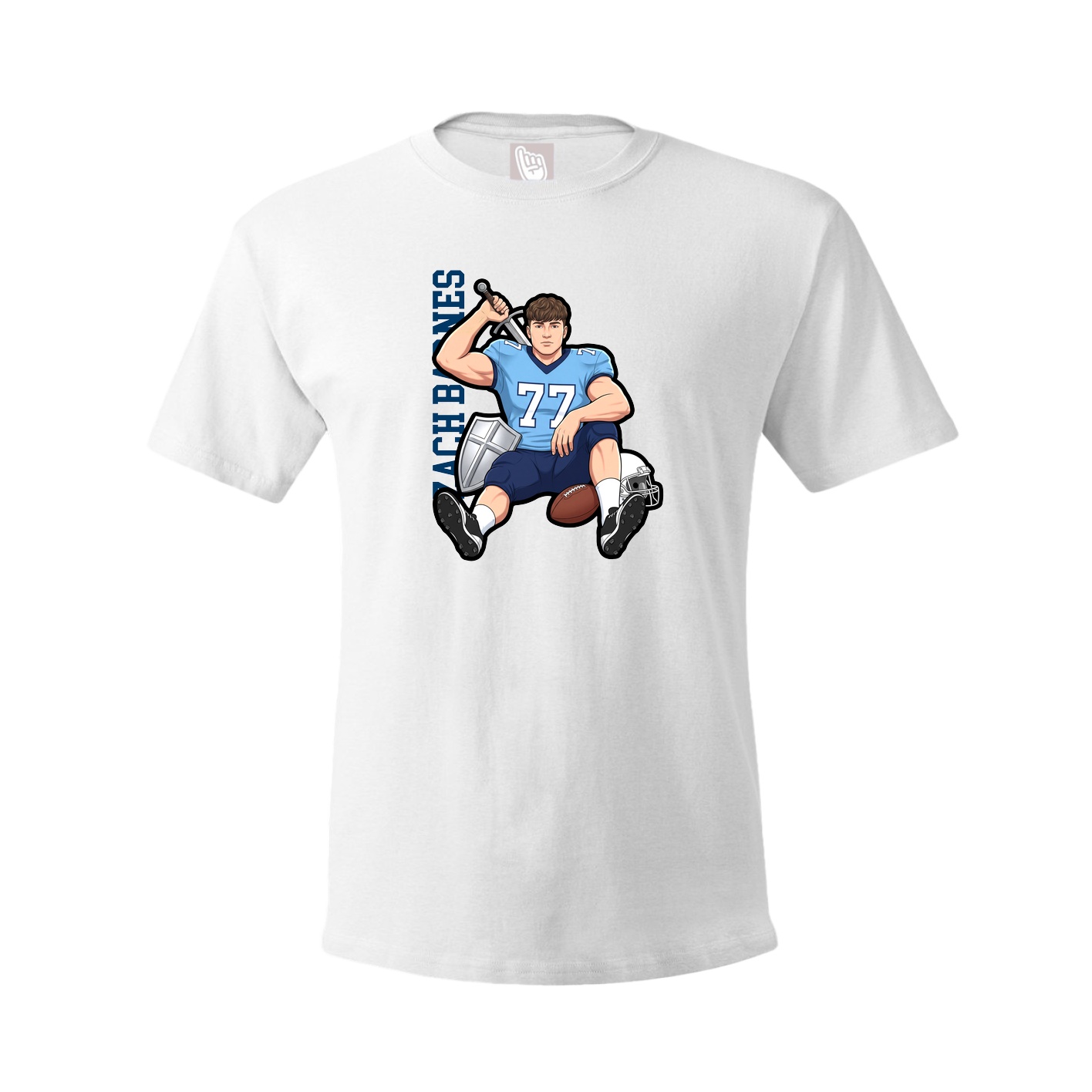 Tee — Name Vertical in White