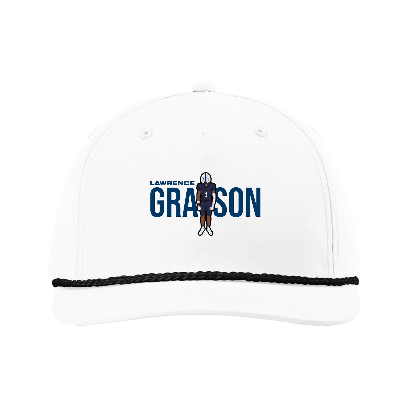 Five-Panel Classic Rope Cap — Player Name in White