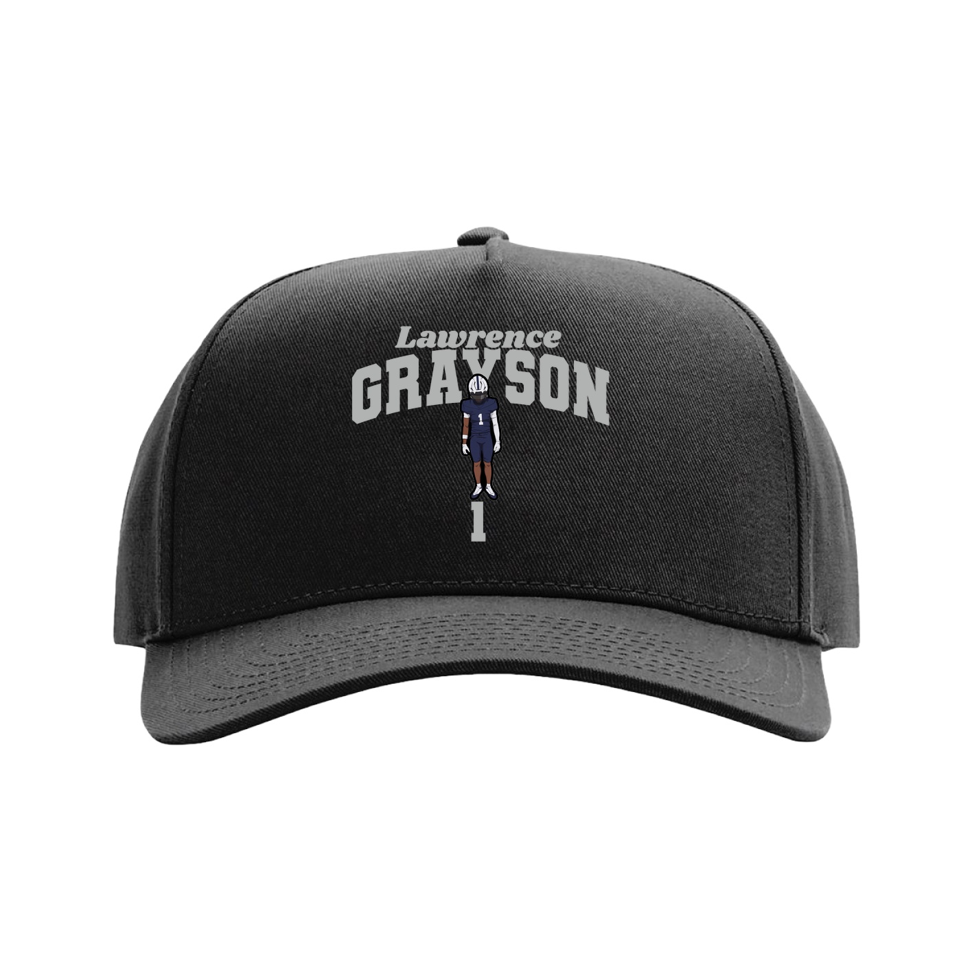 Full Fabric Five-Panel Champ Cap — Signature Arch in Black