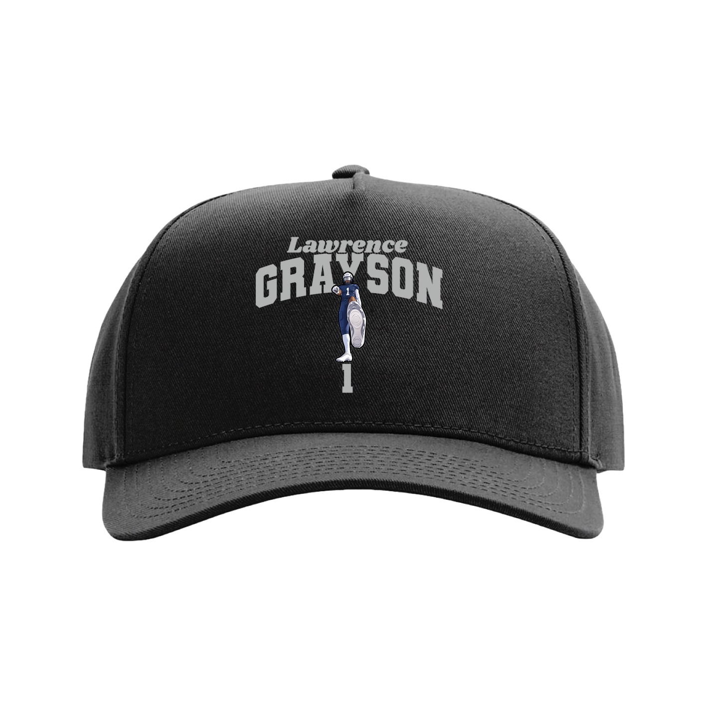 Full Fabric Five-Panel Champ Cap — Signature Arch in Black