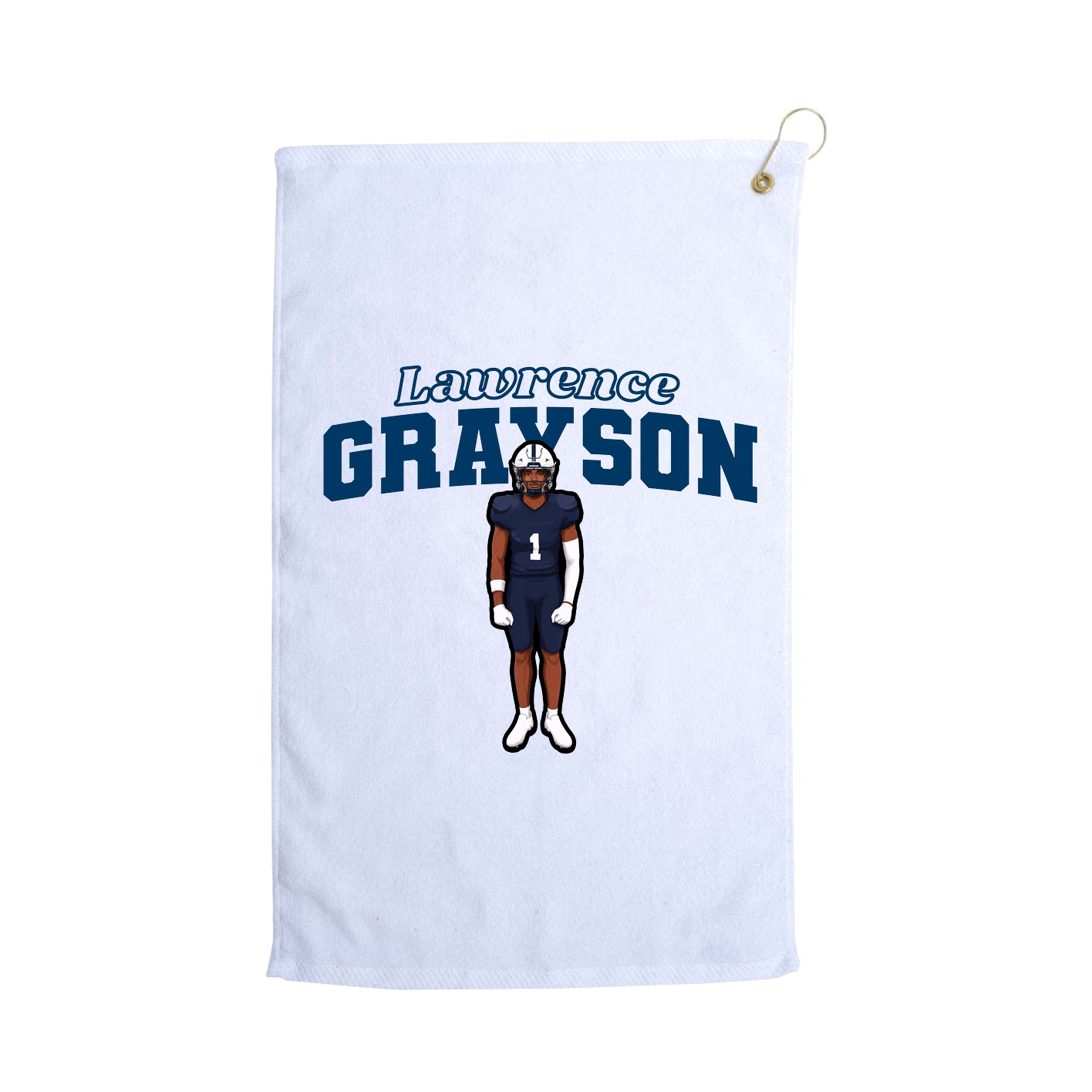 Golf Towel — Name Arch in White