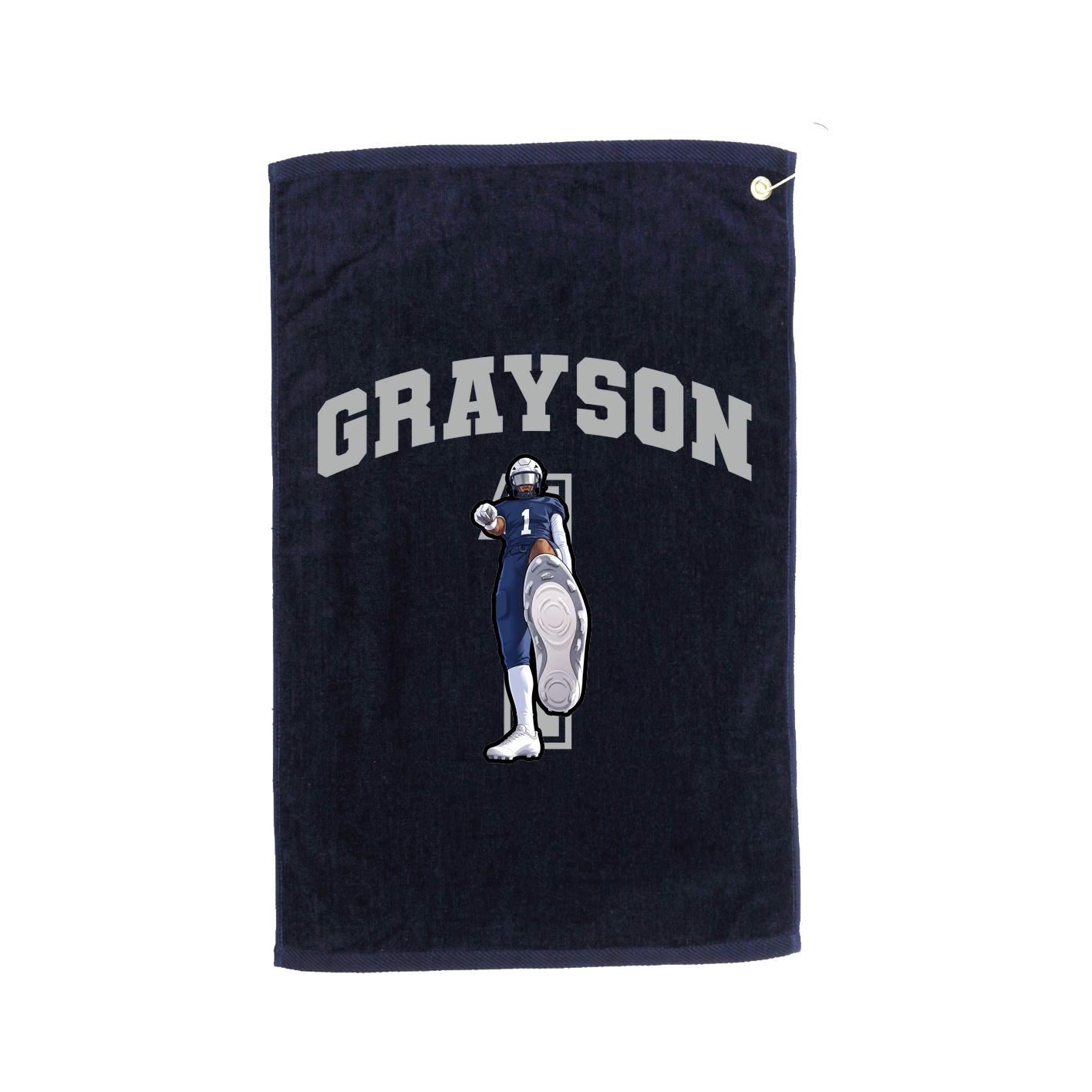 Golf Towel — Number in Navy