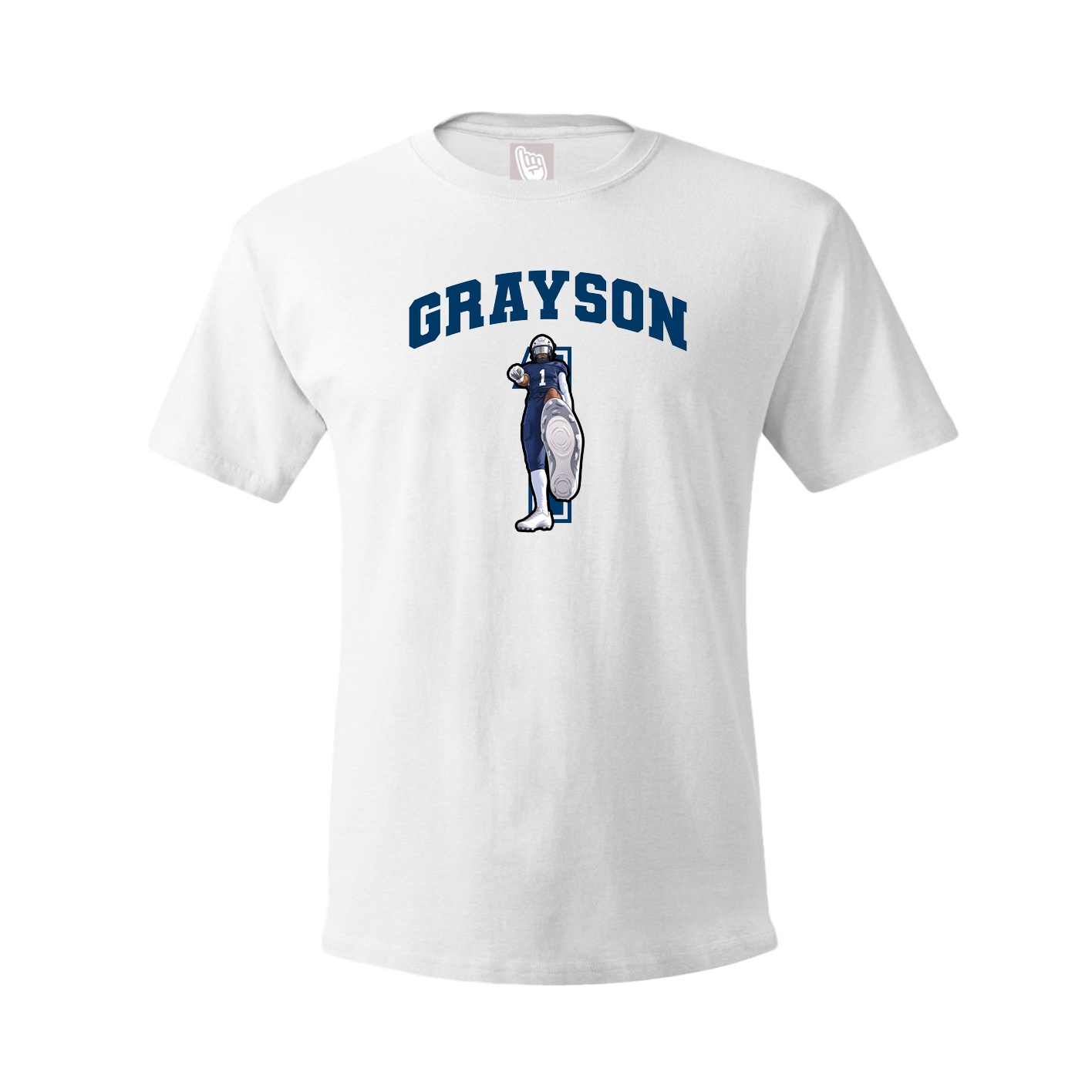 Youth Tee — Number in White
