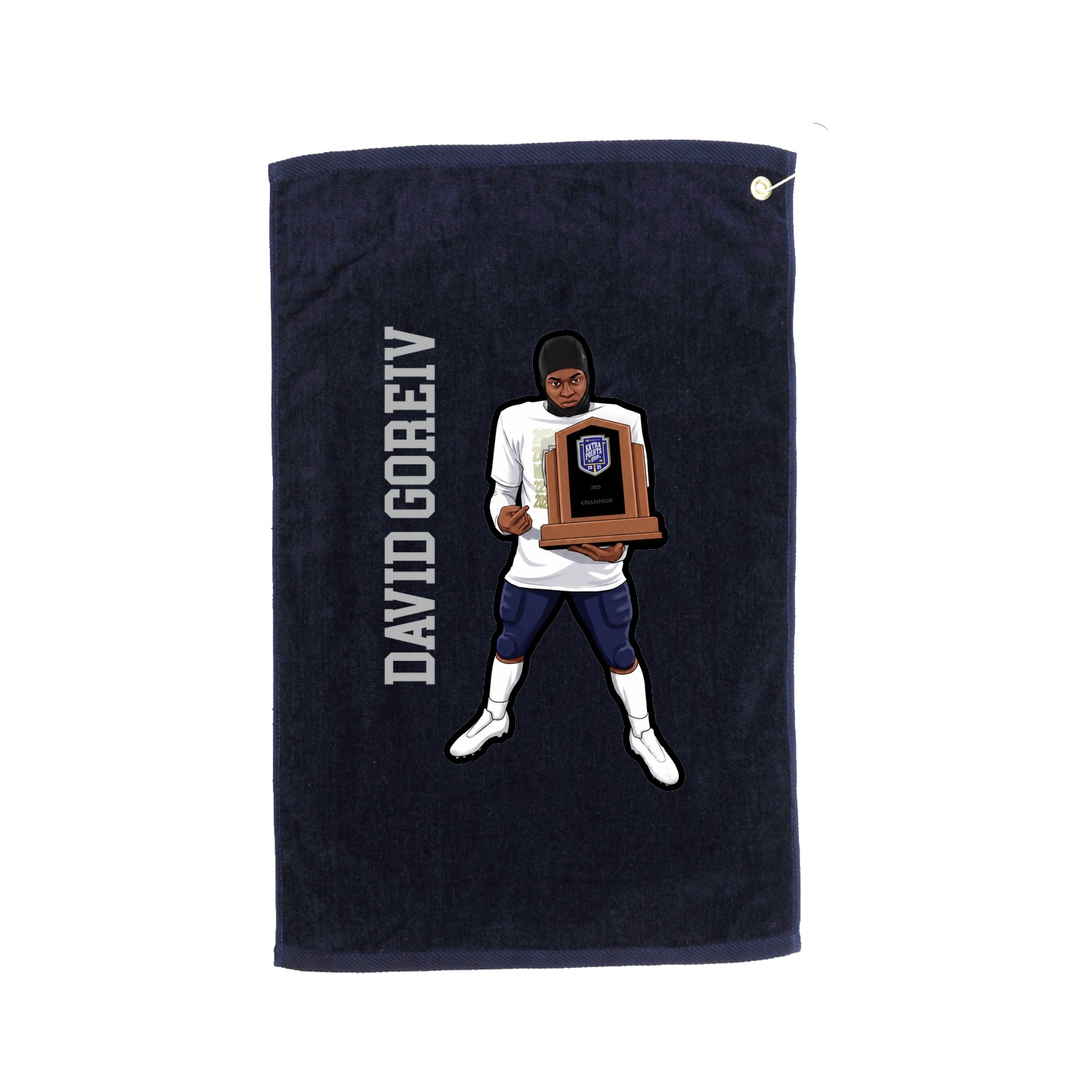 Golf Towel — Name Vertical in Navy