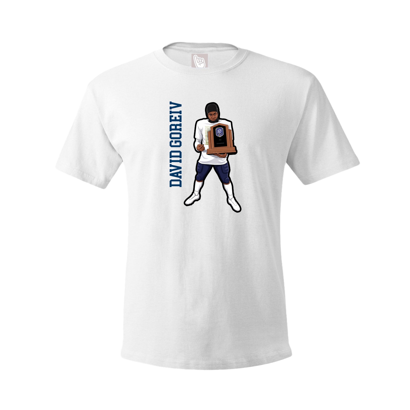 Youth Tee — Name Vertical in White