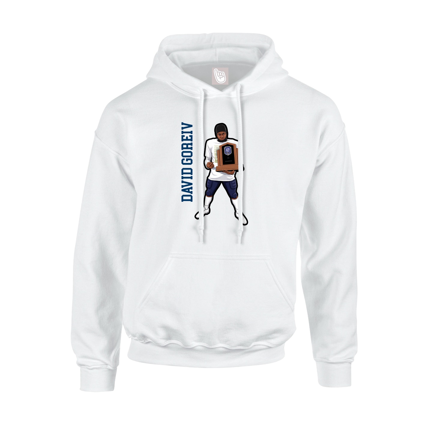 Hoodie — Name Vertical in White