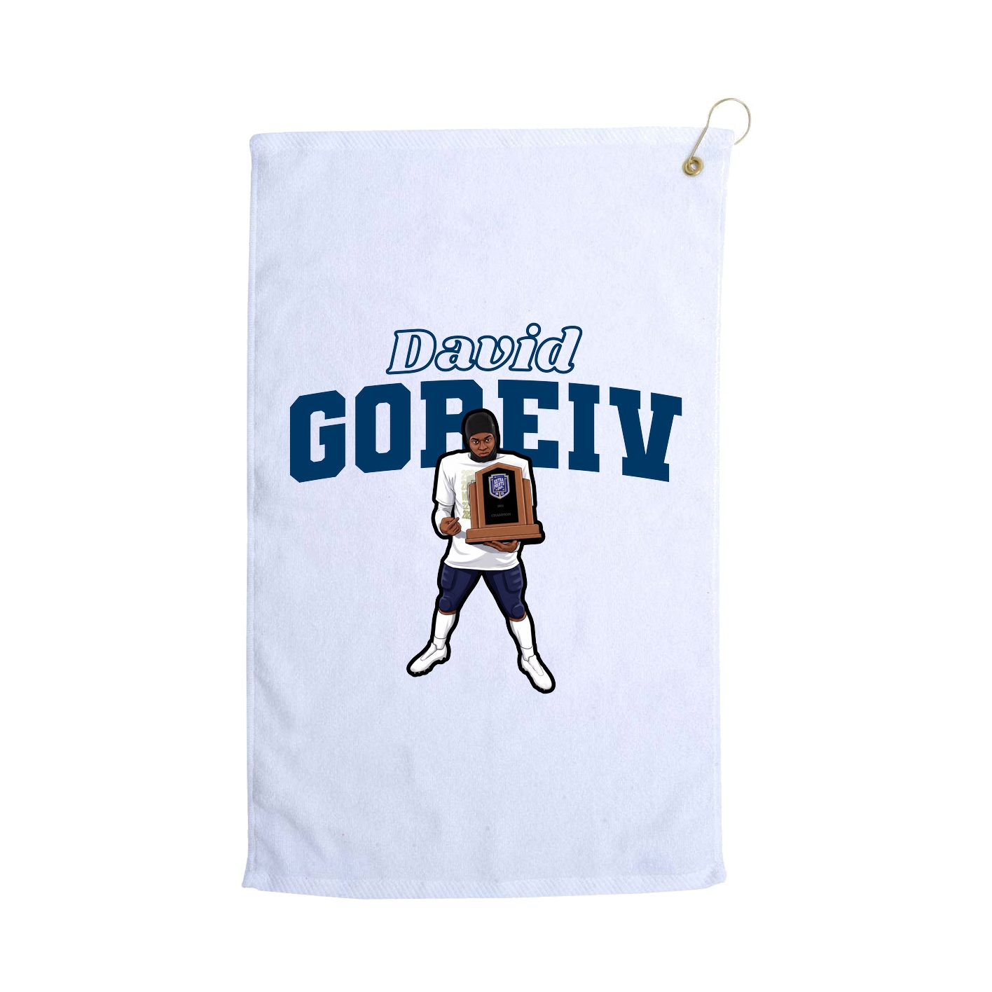 Golf Towel — Name Arch in White