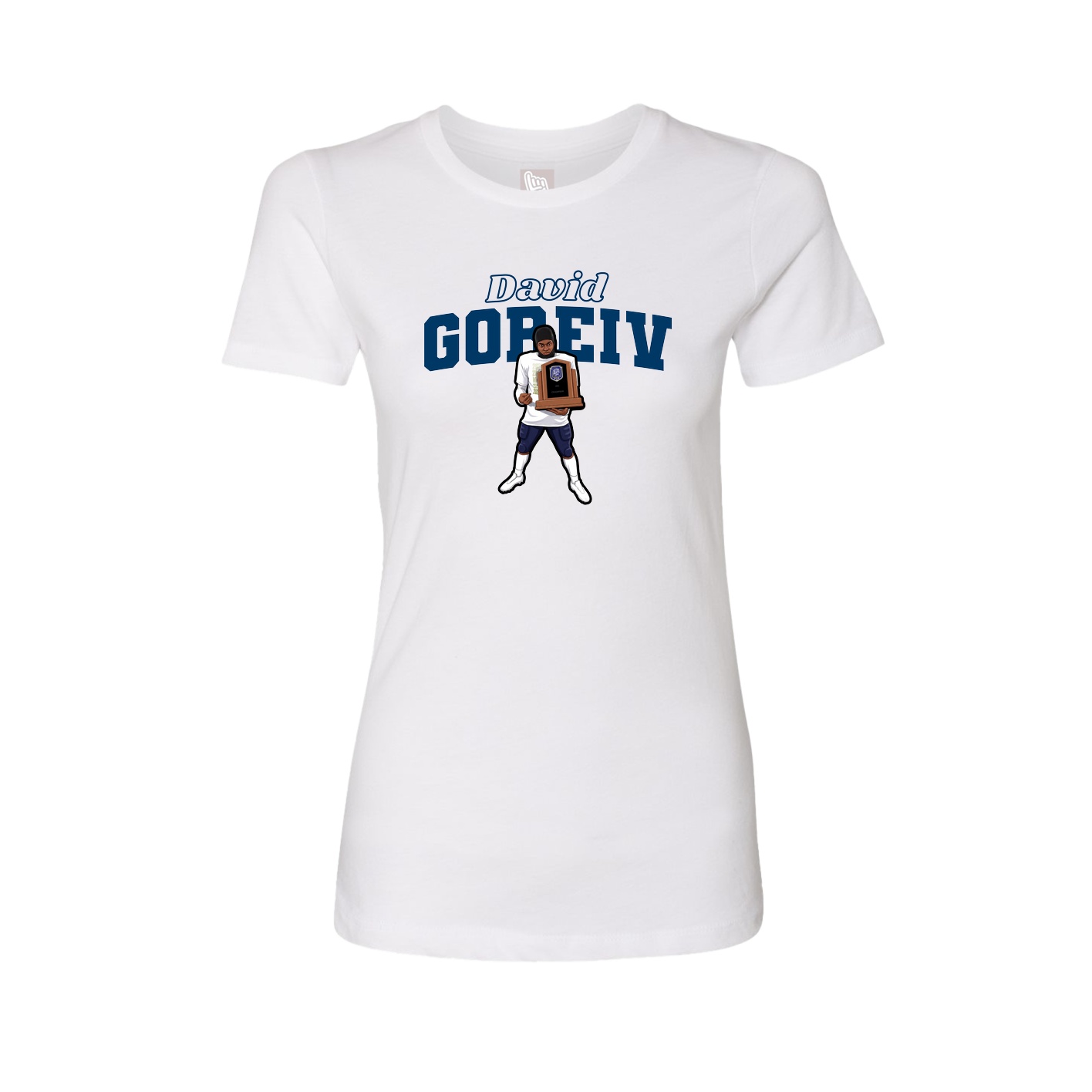 Fitted Women's Tee — Name Arch in White