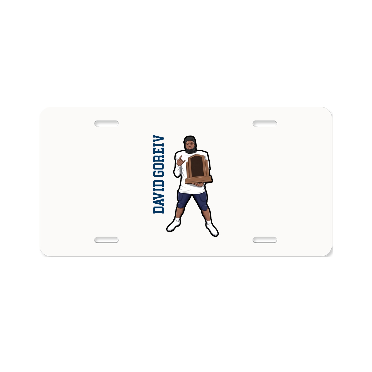License Plate — Name Vertical in Classic