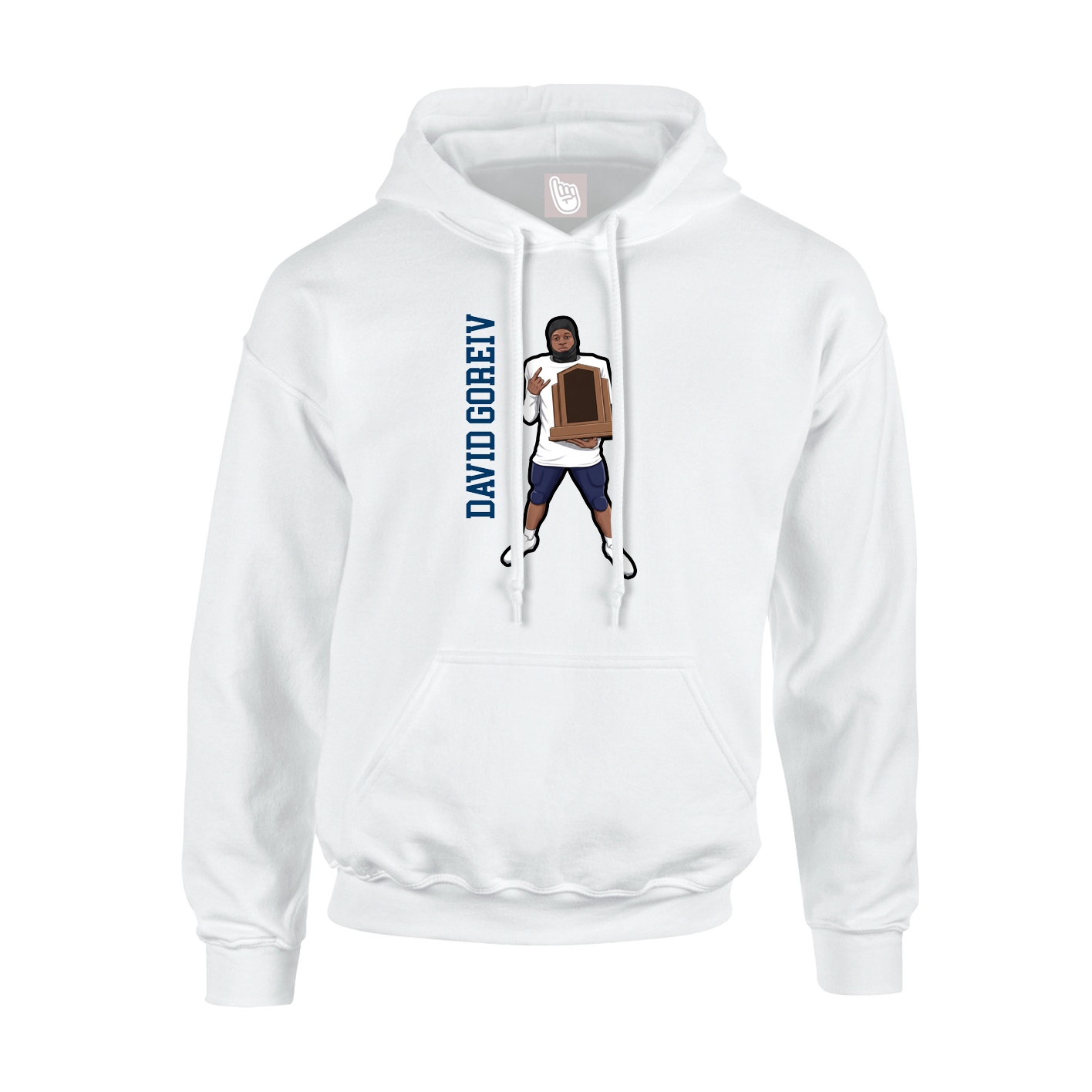 Hoodie — Name Vertical in White
