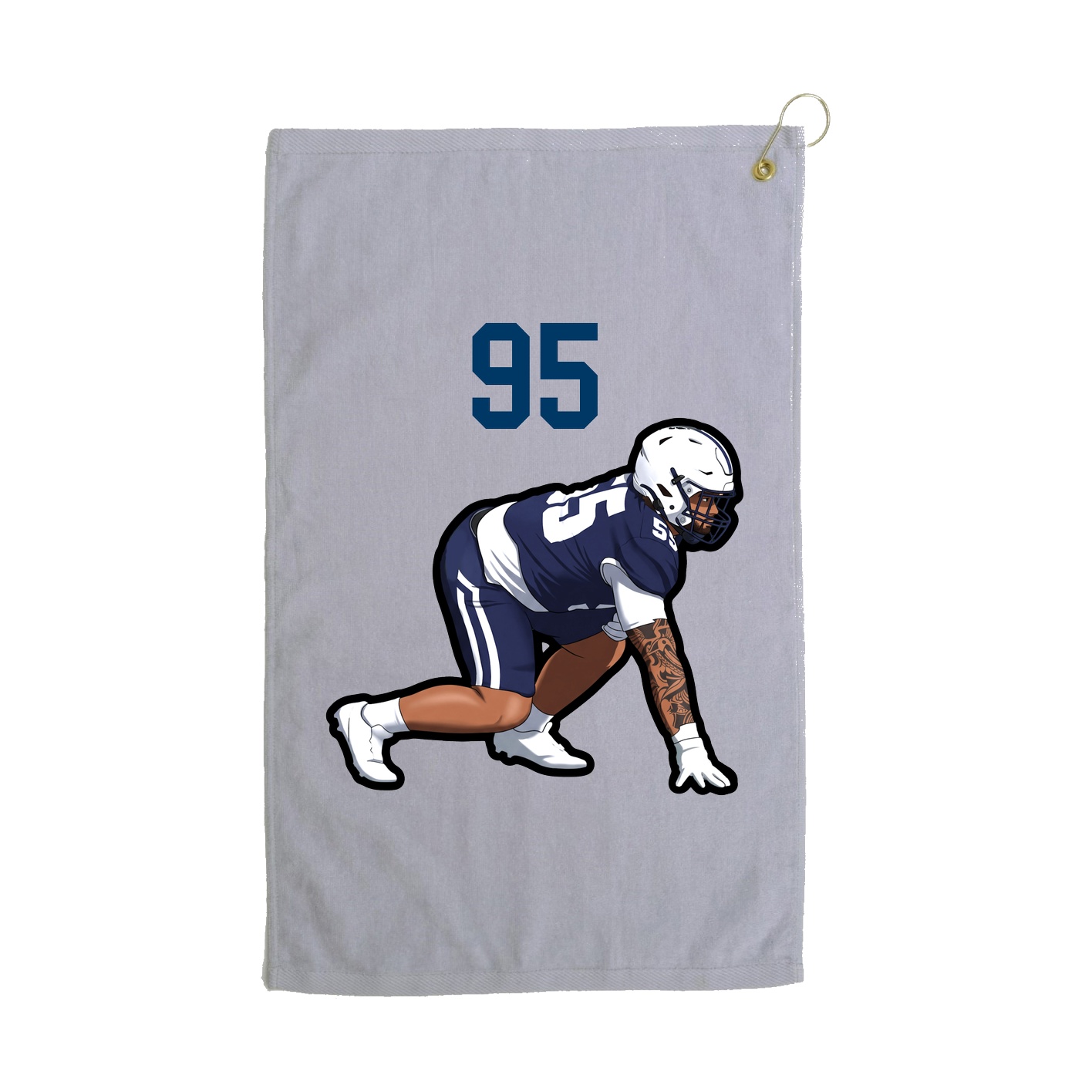 Golf Towel — Number Top in Grey