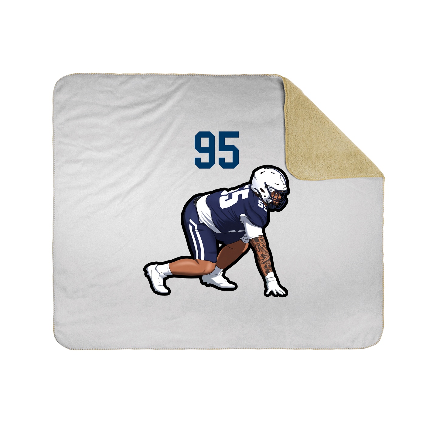 Throw Blanket — Number Top in White