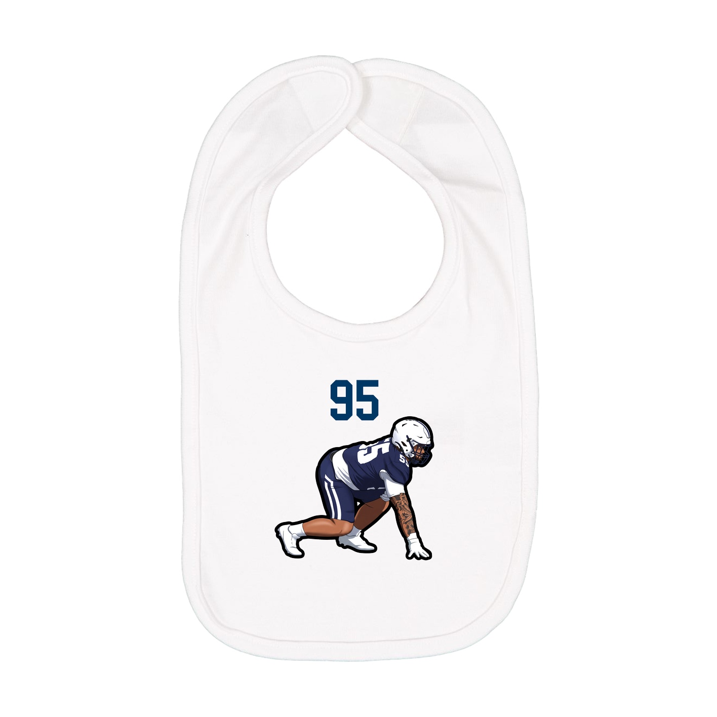 Infant Bib — Number Top in White