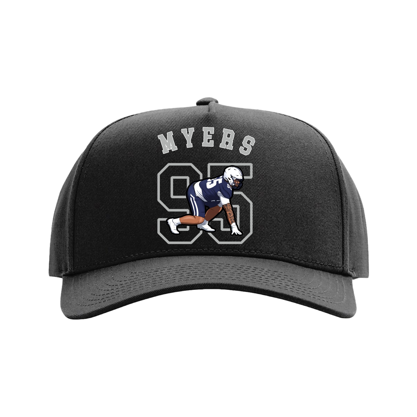 Full Fabric Five-Panel Champ Cap — Shirsey Arch in Black