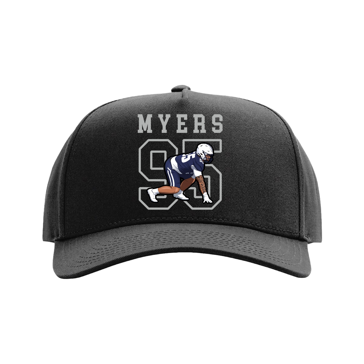 Full Fabric Five-Panel Champ Cap — Shirsey in Black